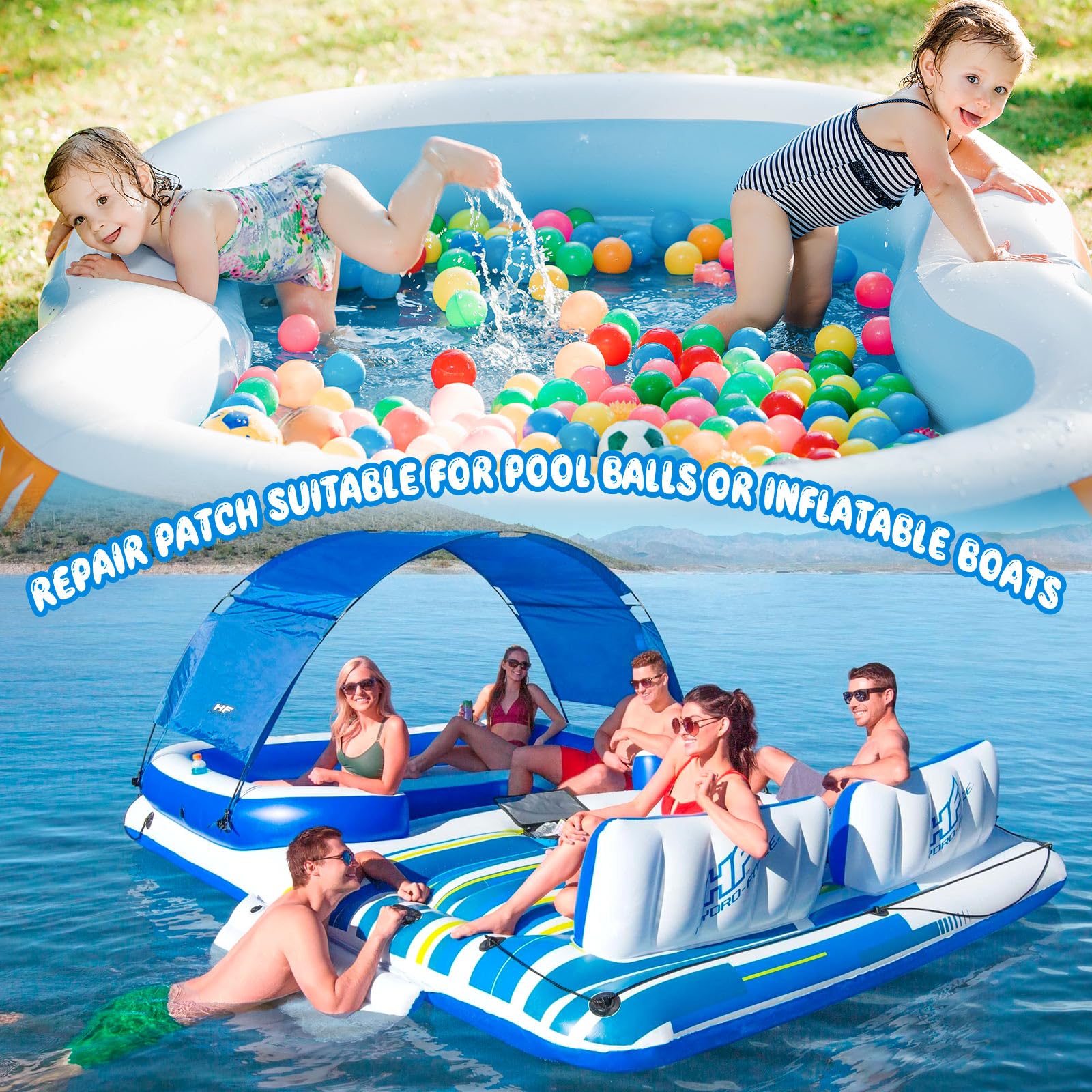 5 Pcs TPU Pool Repair Patch Kit - 21 x 30CM Waterproof Inflatable Repair Kit for Bounce House, Swimming Pool, Air Mattress, Inflatable Tent - Quick Fix for Leaks & Tears (Ideal for Outdoor Water Activities, Camping, and Pool Parties)