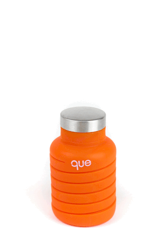 Que Collapsible Water Bottle QBL - Portable Leak-Proof BPA-Free Reusable Water Bottle for Travel, Hiking, Gym & Outdoor Activities
