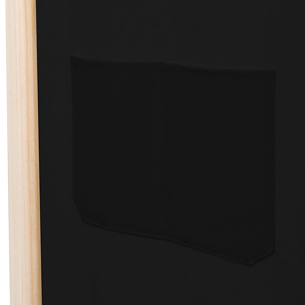 3-Panel Black Fabric Room Divider Screen - 47.2