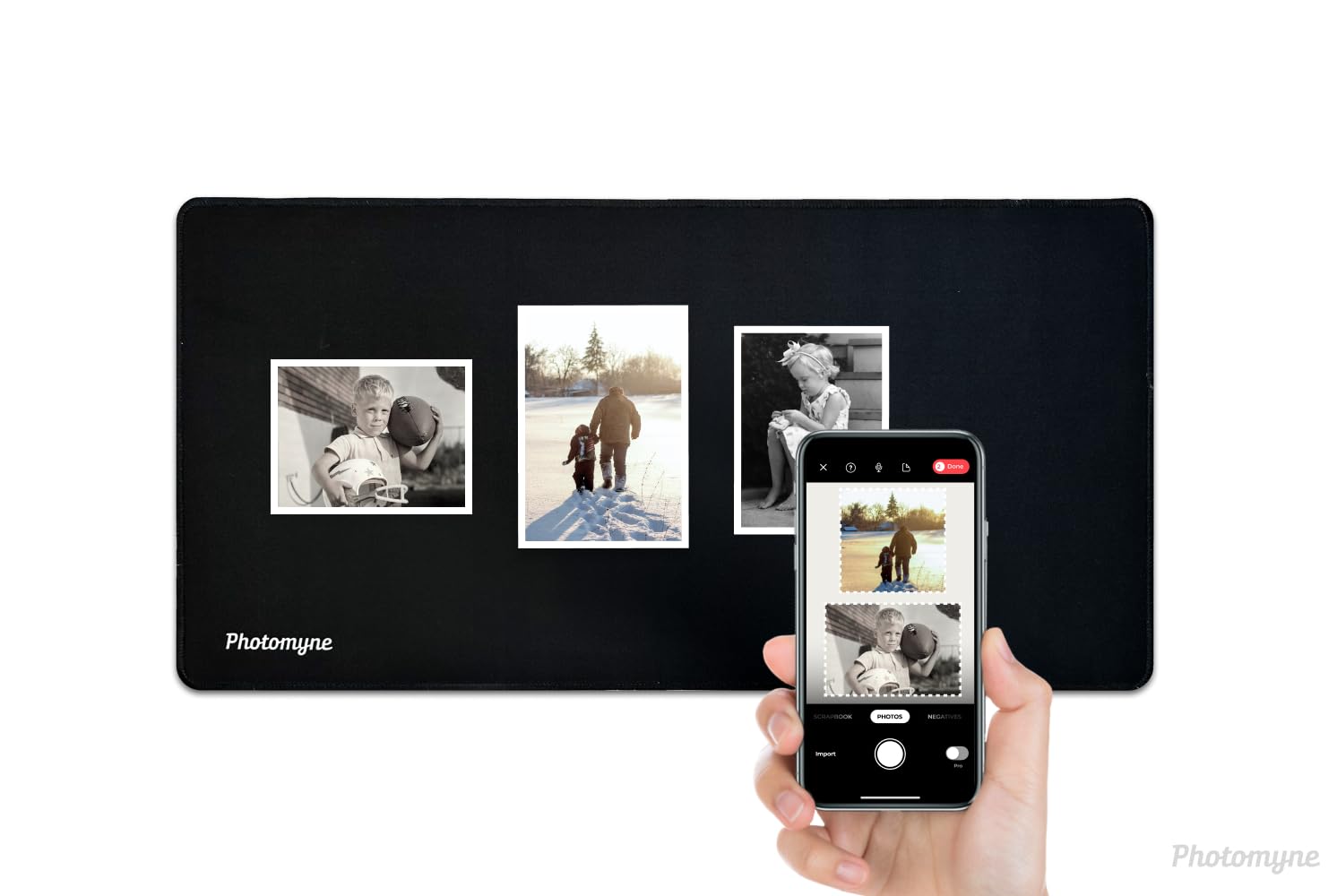 Photomyne Medium Scanning Pad - Non-Slip Desk Mat with Stitched Edges & Micro-Weave Cloth | Water Resistant Mouse Pad for Home & Office | Perfect for Scanning Documents, Computer Work & Gaming (Available in 2 Sizes)