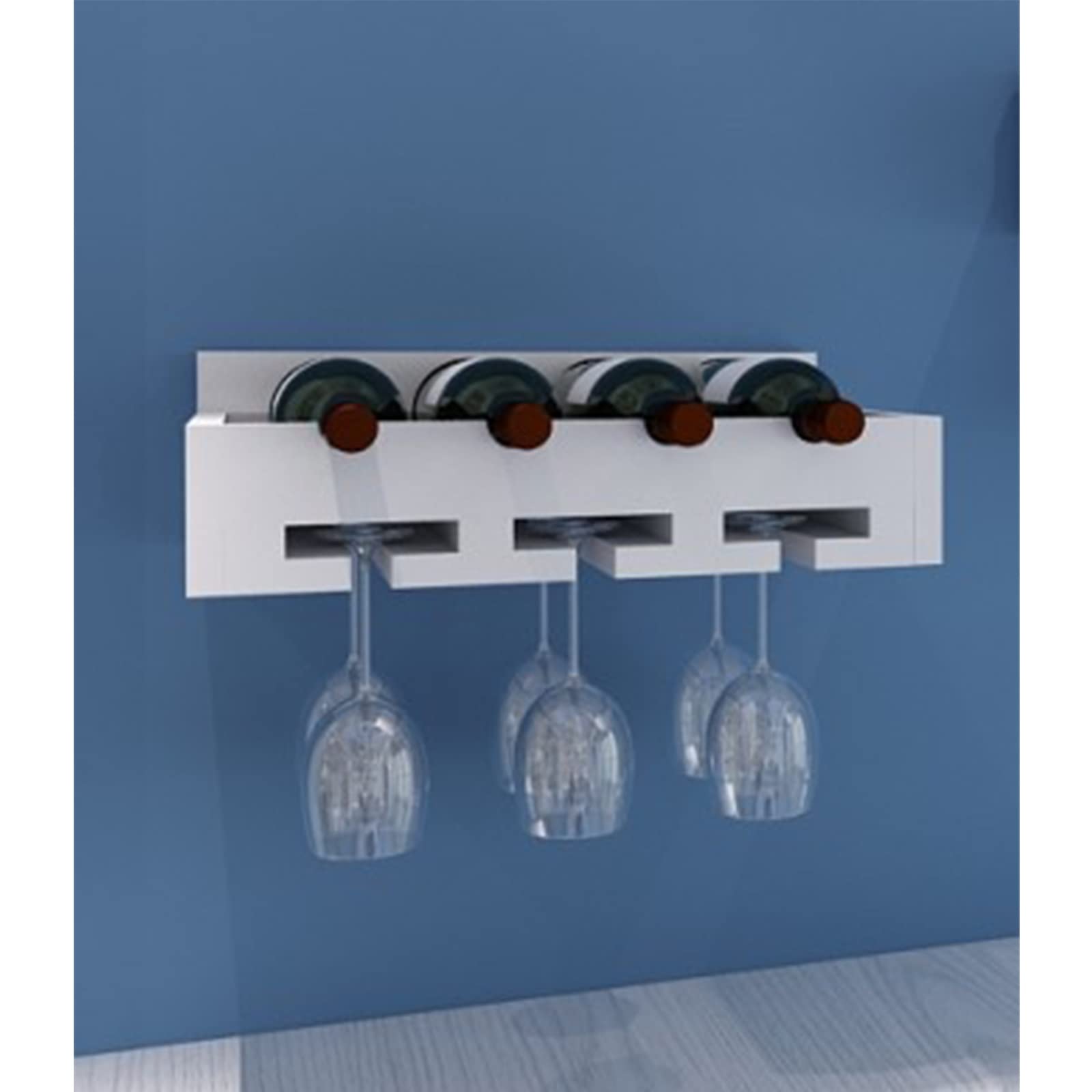 Creative Solid Wood Wall Shelf Wine Glass & Bottle Rack - 15Kg Capacity Upside Down Wall-Mounted Storage for Restaurants, Bars & Home Decor | Perfect for Kitchen, Dining Room & Wine Cellar Organization