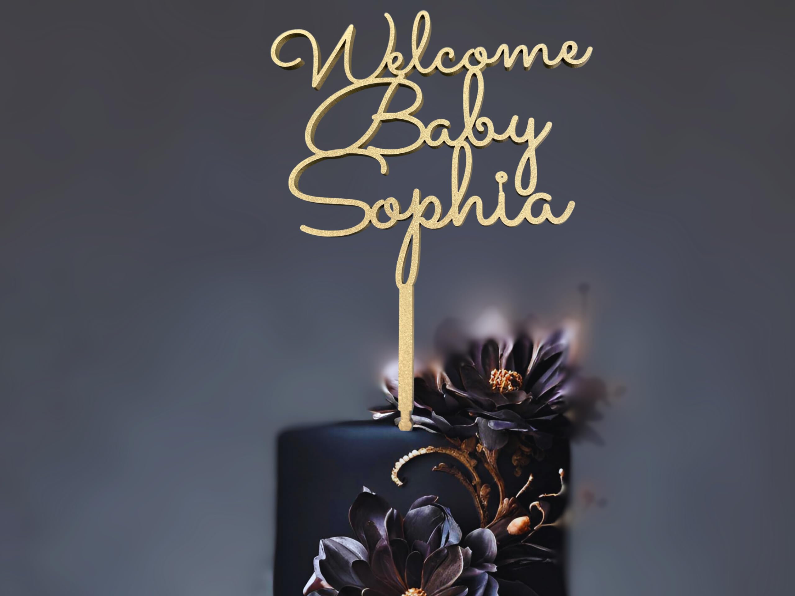 Custom Baby Shower Cake Topper - Personalized Welcome Baby Cake Decoration with Name - Perfect for Baby Shower Parties, Gender Reveals & Newborn Celebrations