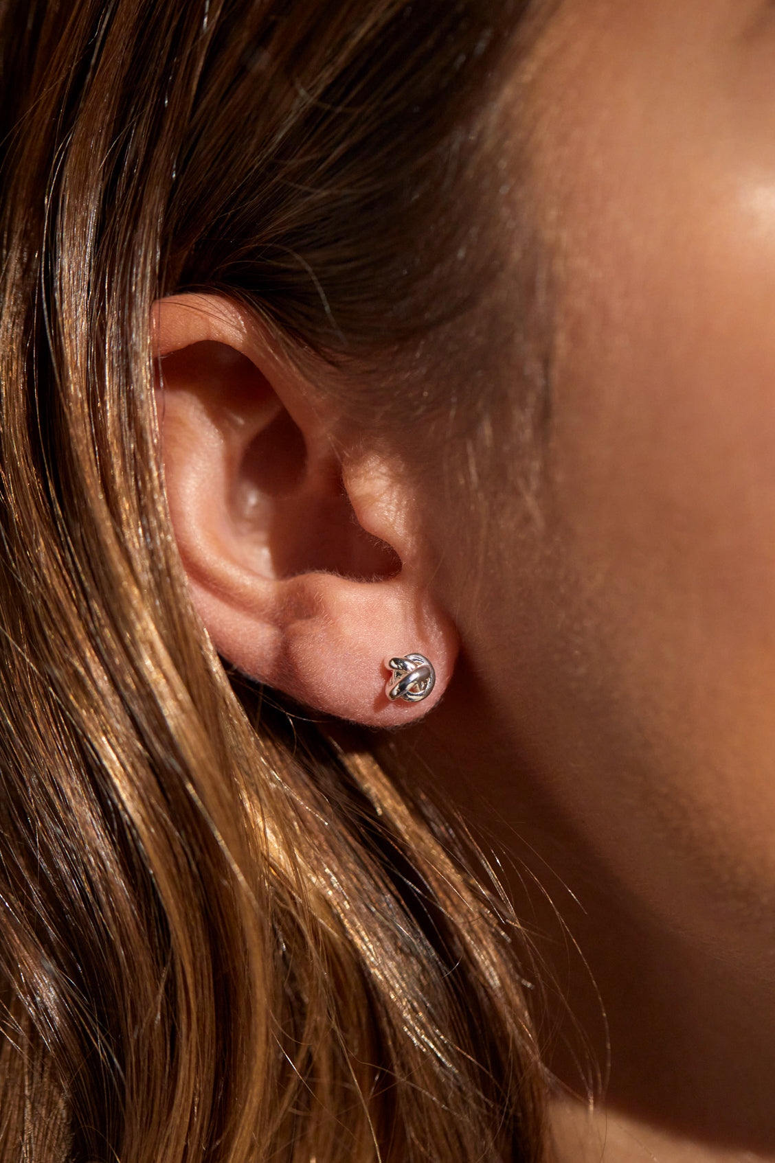 Knot Stud Earrings EBE5597S - Stylish Silver-Tone Knot Design for Women | Perfect for Parties, Weddings, and Everyday Wear