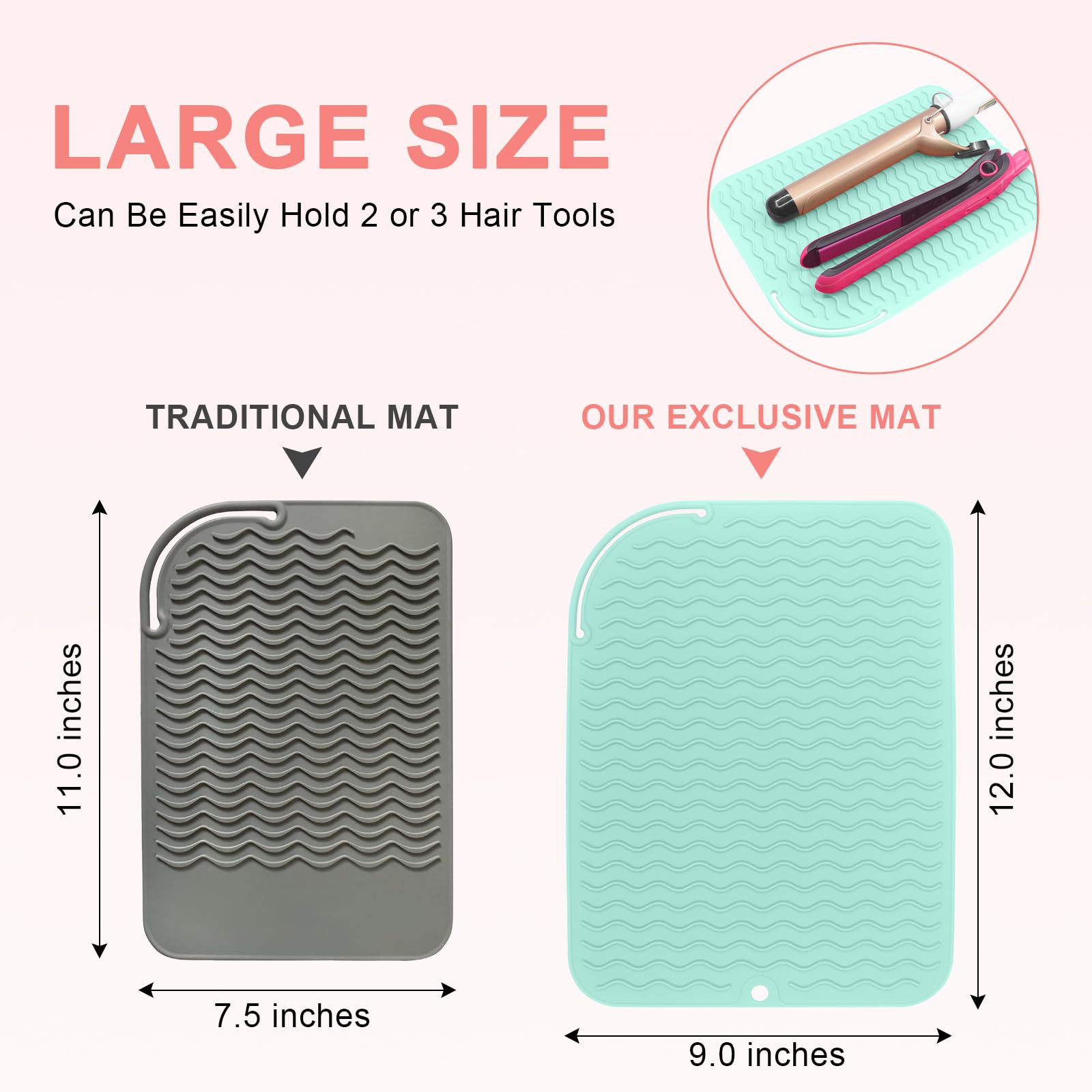 Heat Resistant Silicone Mat for Hair Styling Tools - 12