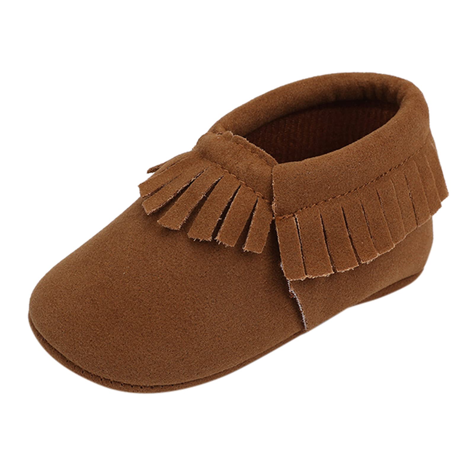 Baby Boys & Girls Soft Sole Moccasin Sneakers with Tassels - Anti-Slip Prewalker Shoes for Princess & Crib - Perfect for First Steps & Indoor Play