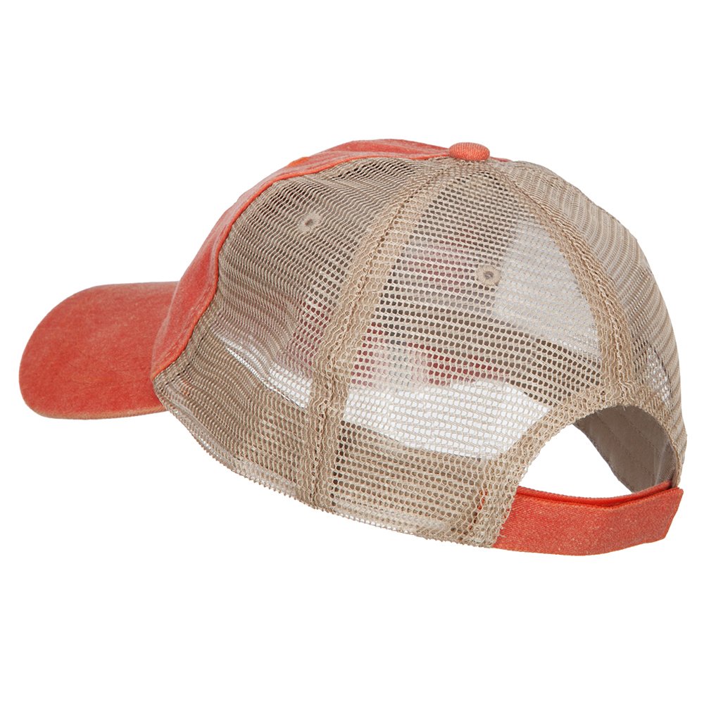Bluefin Tuna Embroidered Washed Trucker Hat - Vintage Distressed Baseball Cap for Fishing, Outdoor & Casual Wear | e4Hats.com