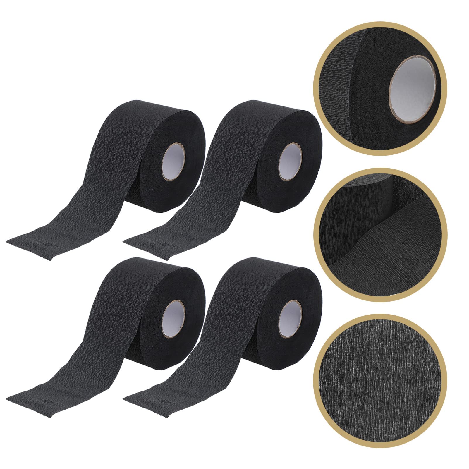 Healifty 4 Rolls Stretchy Hair Salon Scarf Paper - Barber & Hairdressing Accessories, Hair Styling Wrap & Neck Collar for Professional Salons & Home Use