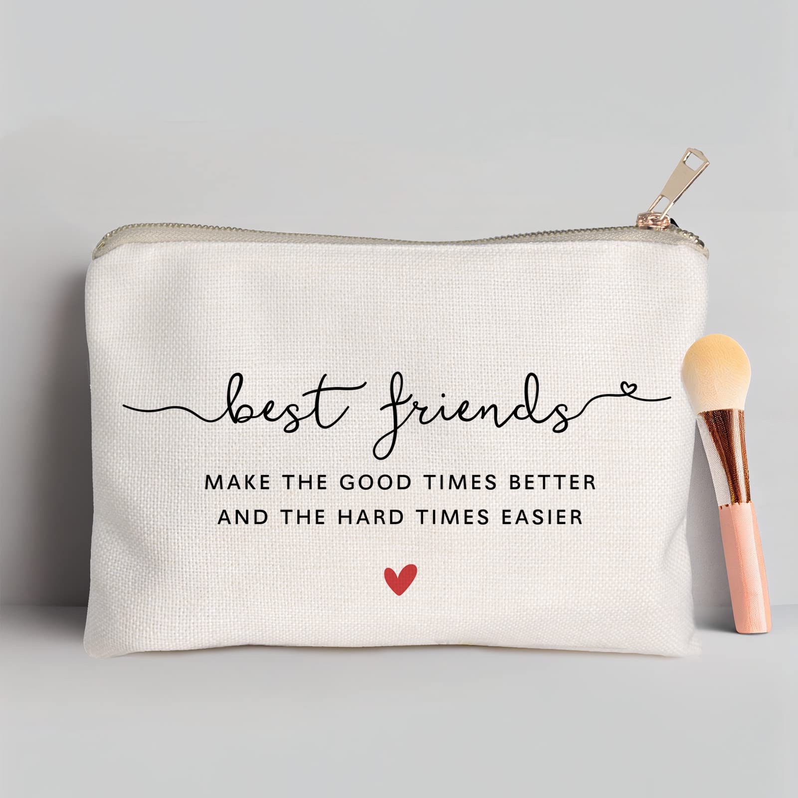Best Friendship Gifts - Heart-Shaped Cosmetic Makeup Bag for Sister, Best Friend, Birthday & Anniversary | Missing You Gift Idea for Travel, Gym & Daily Use