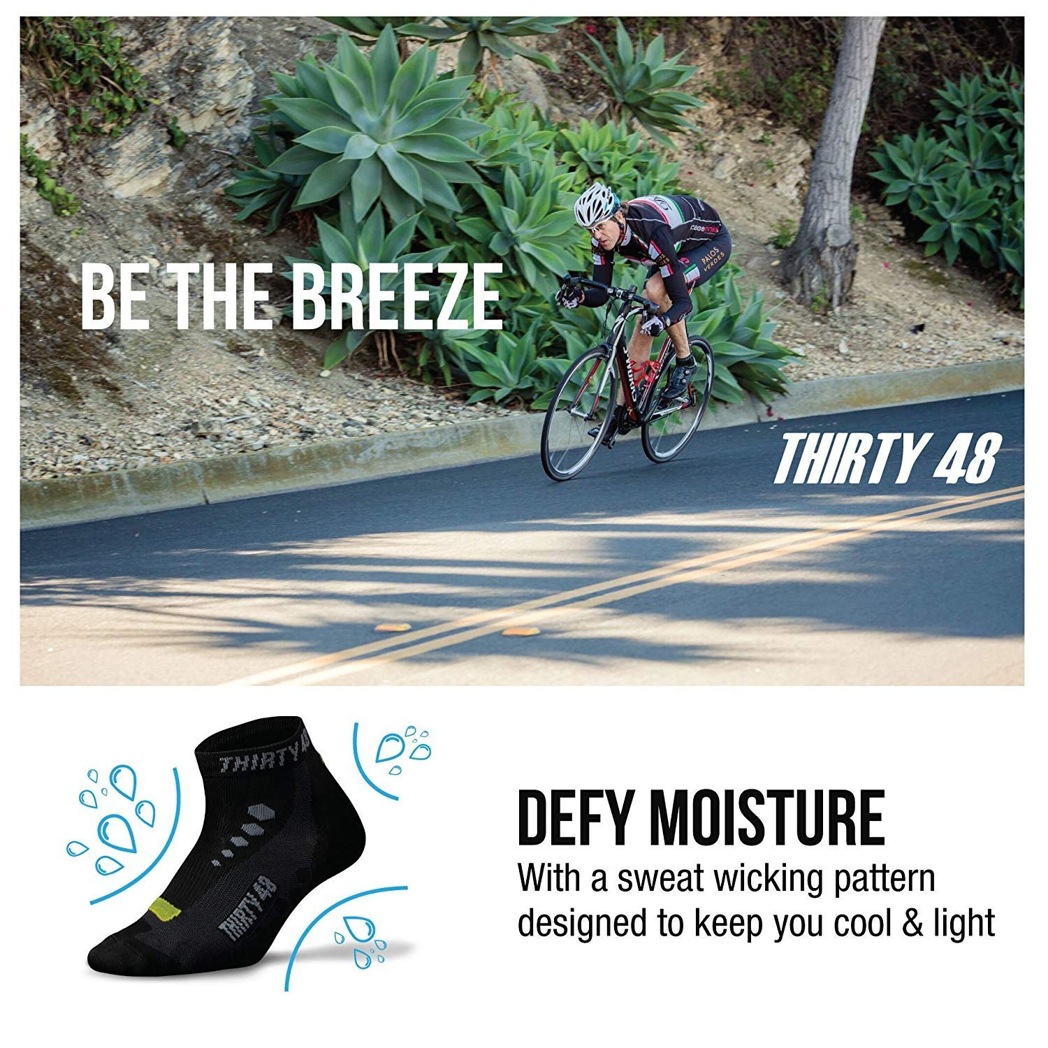 Thirty48 Low Cut Cycling Socks for Men & Women - Breathable Athletic Socks for Running, Gym & Outdoor Sports | Unisex Comfort for Biking, Hiking & Workouts