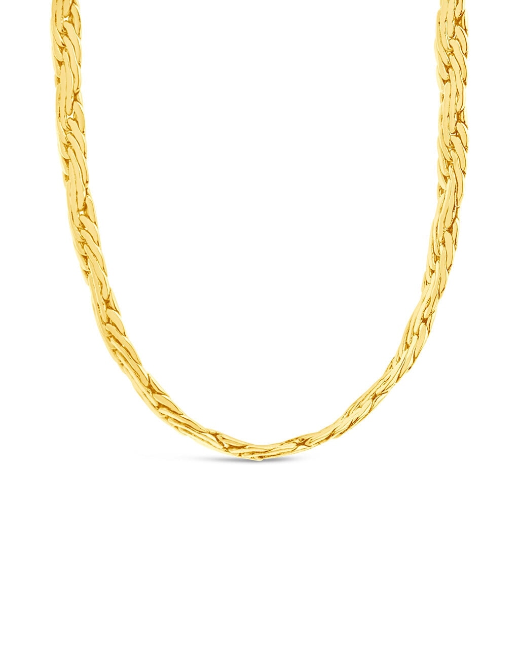 Men's Flat Wheat Chain Necklace - 14K Gold Plated Stainless Steel Minimalist Layering Necklace for Men | Perfect for Casual Wear, Date Night & Gifts