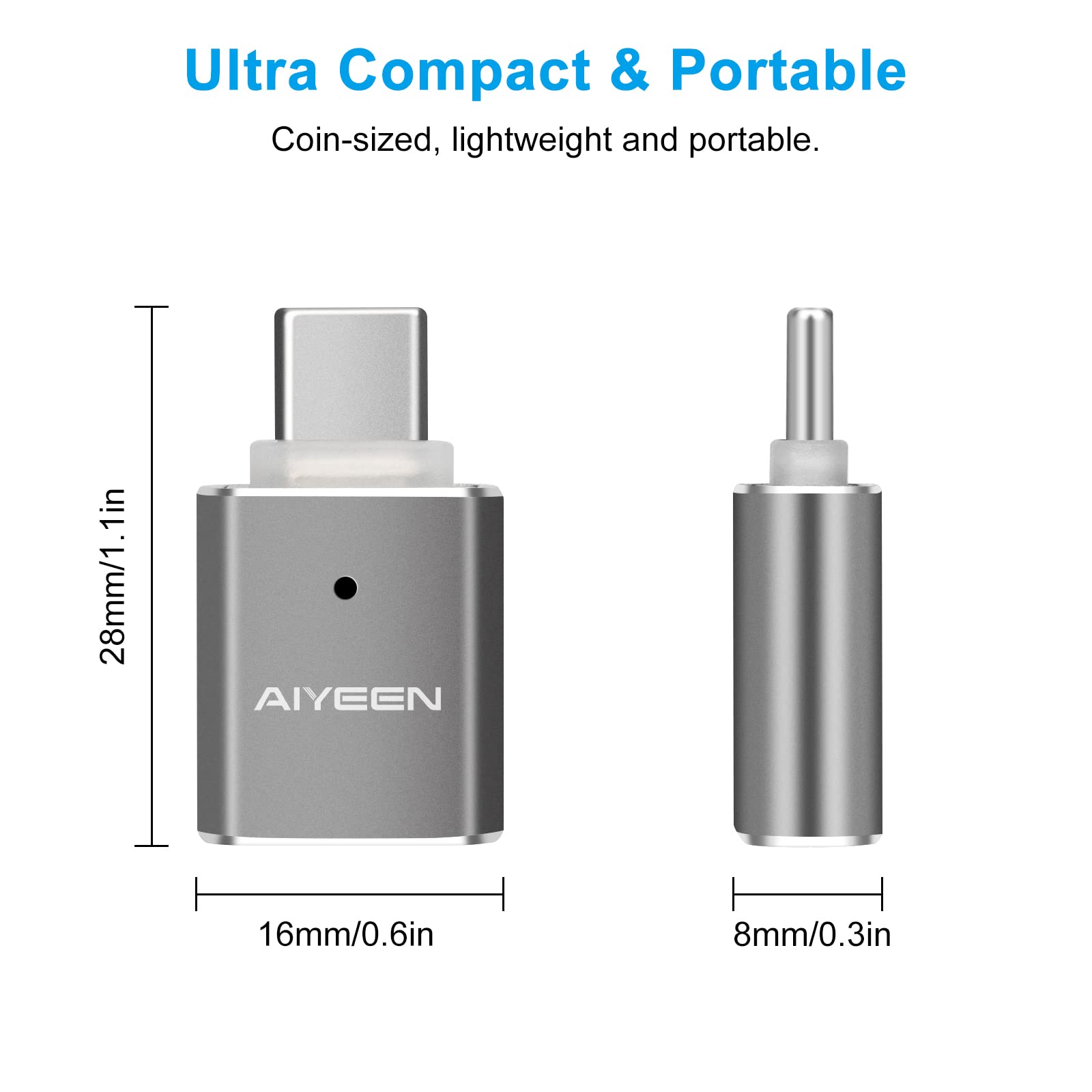 USB C to USB 3.0 Adapter (2 Pack) - Compatible with MacBook Pro/Air & Type-C Devices for Data Transfer