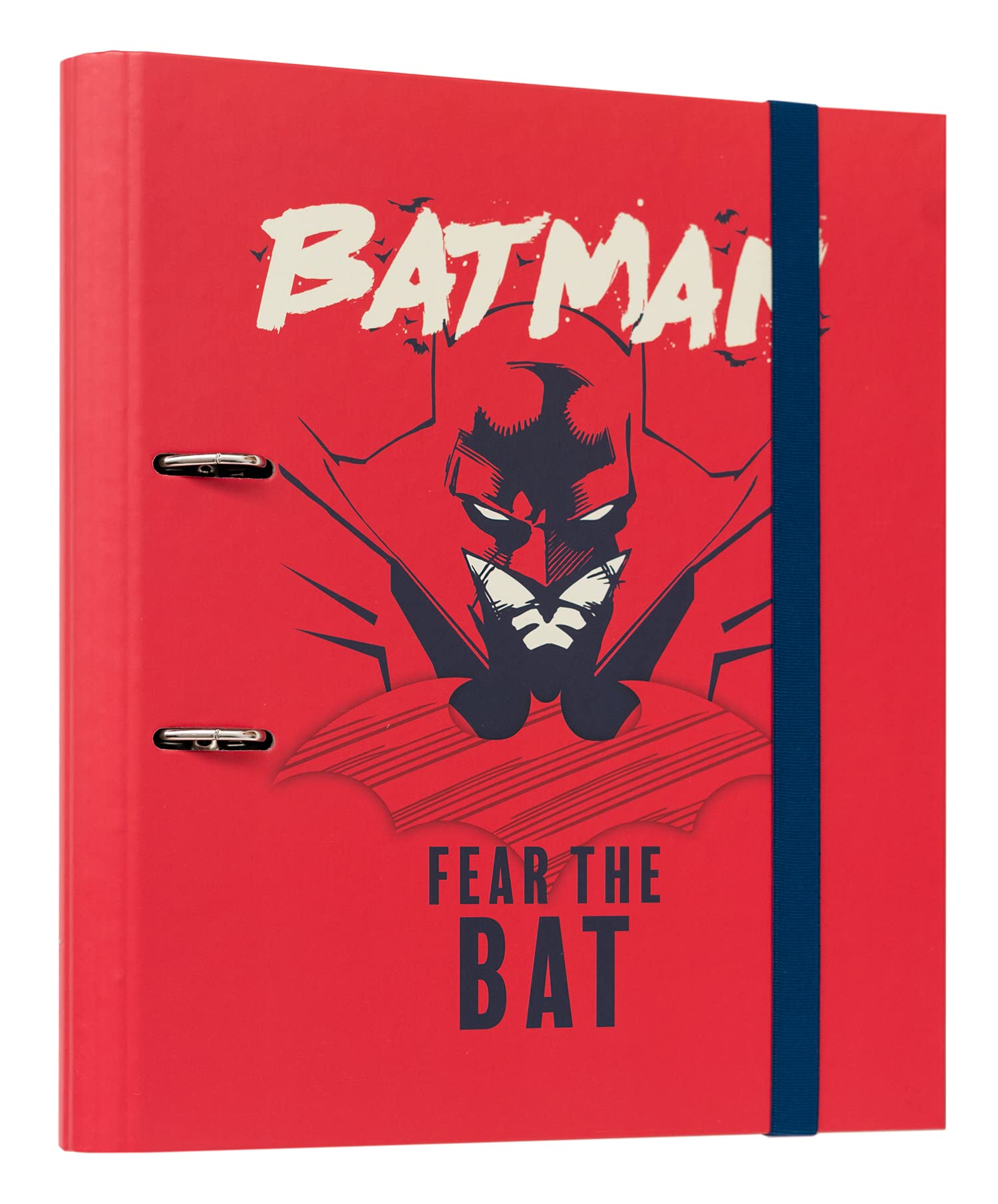 Batman 2 Ring Binder A4 Folder - 10.6 x 12.6 Inches (27 x 32 cm) Red - School Supplies, Office Organization, Comic Book Collectibles Storage