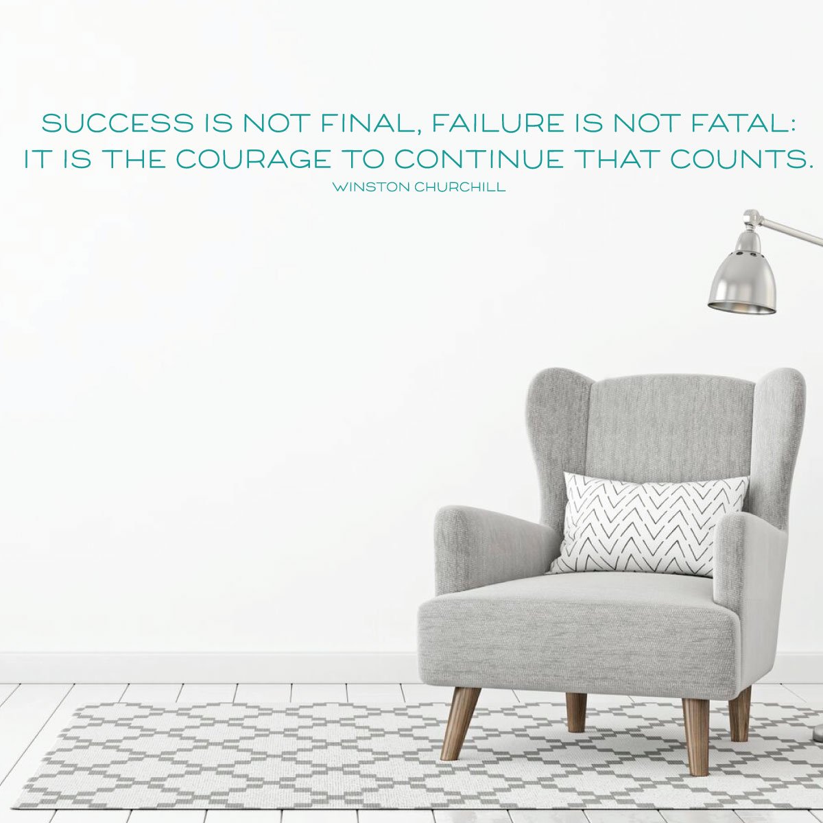 Motivational Wall Decal - 'Success Is Not Final' Winston Churchill Quote - Removable Vinyl Art Sticker for Home, Bedroom, Living Room & Office Decor - Perfect for Home Inspiration & Workspace Motivation