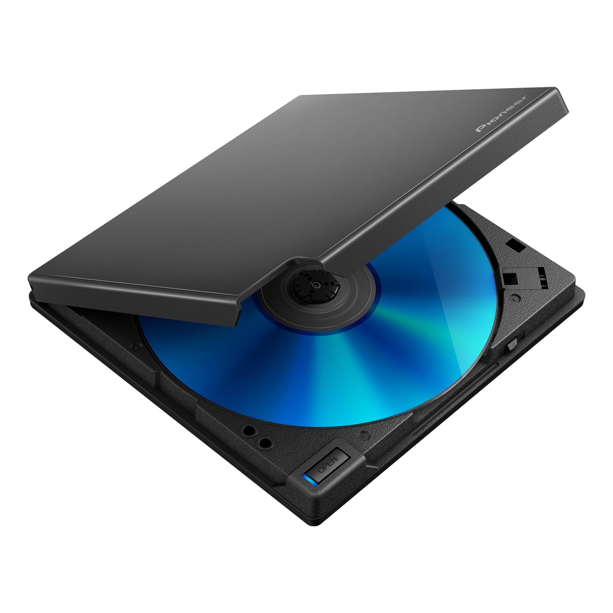 Pioneer BDR-XD08B Slim Portable External Blu-ray Drive - USB 3.2 Gen1 & USB-C Compatible BD/DVD/CD Writer for Laptop, PC, Mac - Perfect for Home Theater, Movie Watching & Data Backup (Black)