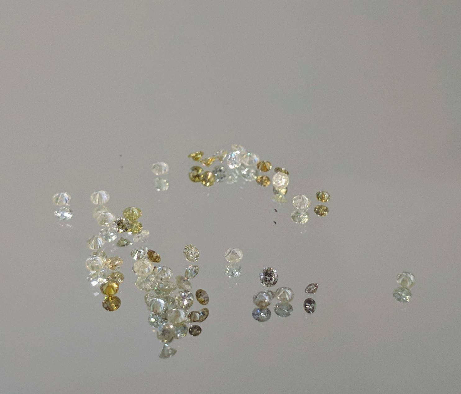 1 CT Natural Australian Fancy Canary Yellow Diamonds Melee - 48pcs 1.5mm Round Cut I1-I2 Clarity - April Birthstone for Jewelry Making, Engagement Rings & Wedding Bands