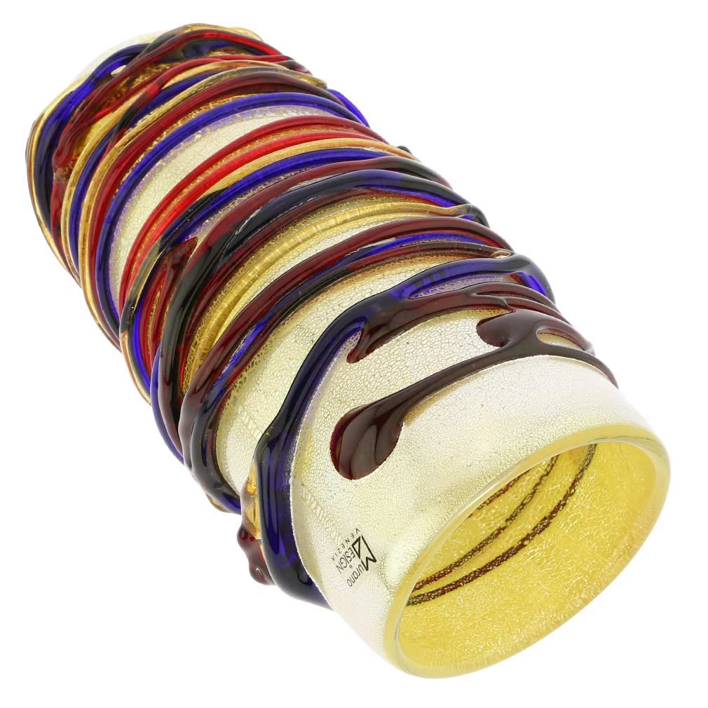 Venetian Murano Glass Vesuvio Abstract Art Tall Vase - Handcrafted Italian Home Decor for Living Room, Dining Table & Luxury Gift