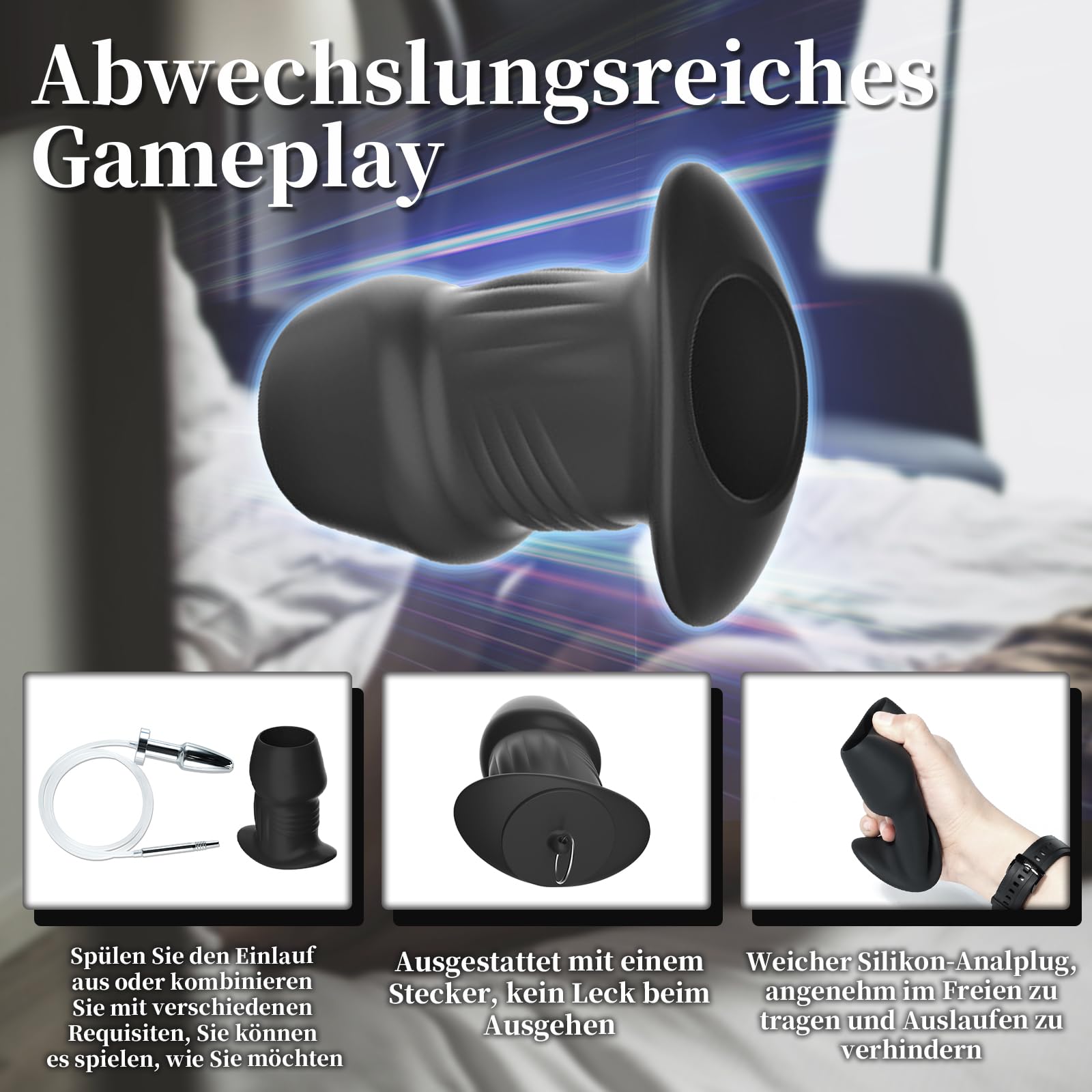 AMAZBEE XL Anal Plug Tunnel Butt Plug for Couples - Extreme SM Sex Toy for Men & Women - Speculum for Fisting, Enema, and Intestinal Cleaning - Perfect for BDSM, Couples Play, and Solo Exploration