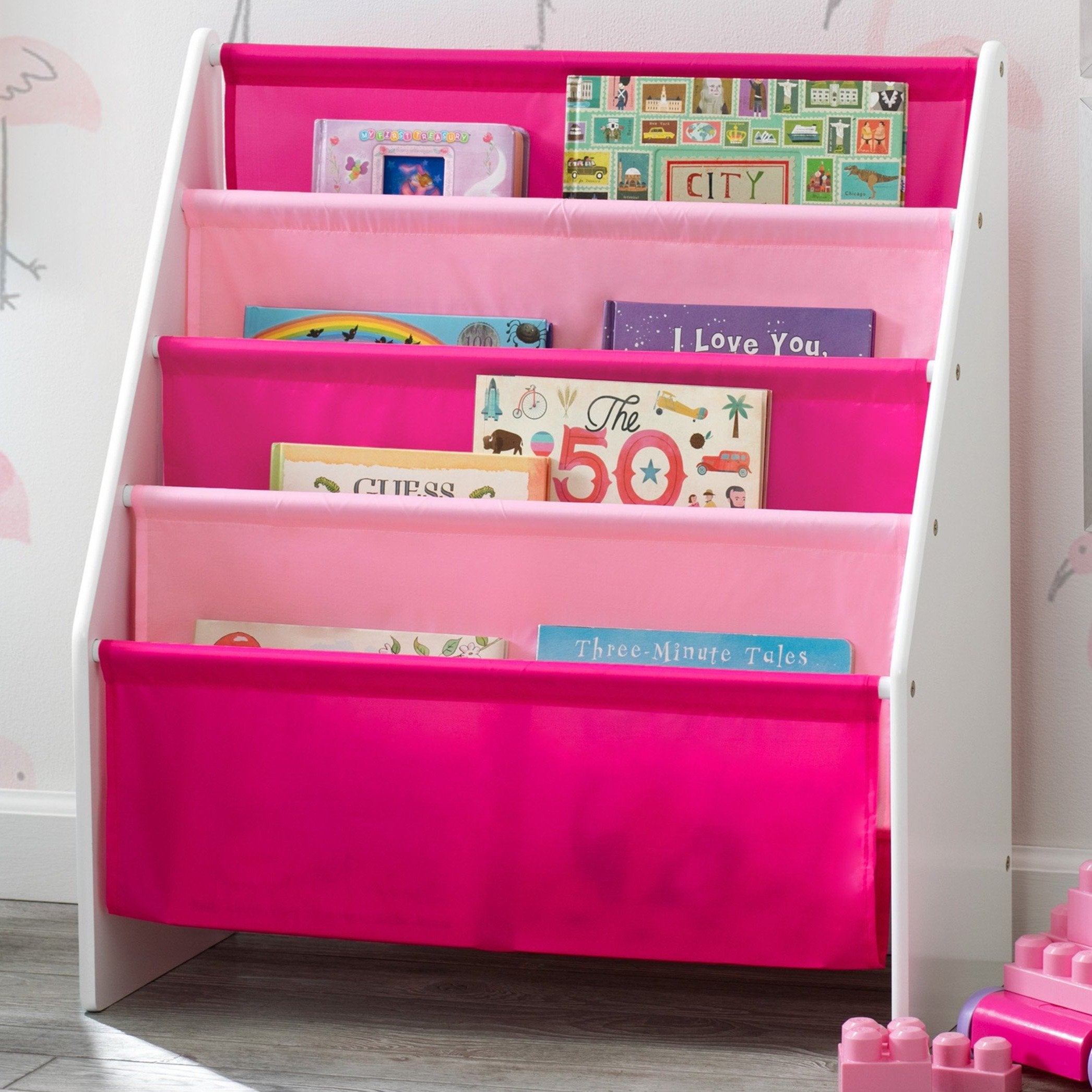 Kids Sling Book Rack - Adjustable Wall-Mounted Bookshelf for Children's Room - Perfect for Bedroom, Nursery & Classroom Organization