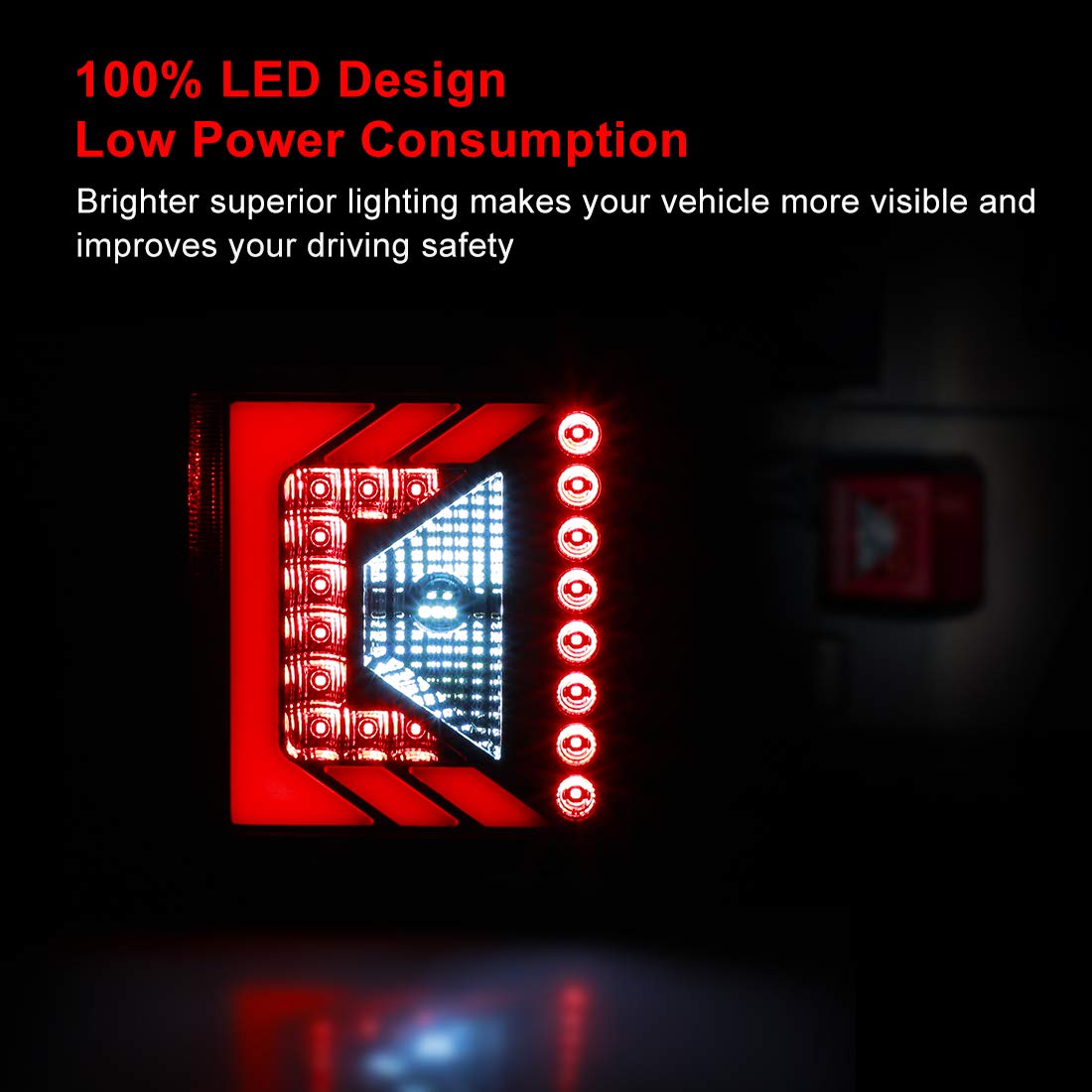 Nixon Offroad LED Tail Lights Assembly for 2007-2018 Jeep Wrangler JK - Pair with LED Turn Signals, DRL & Brake Lights - Clear Lens (Passenger & Driver Side) - Perfect for Off-Roading & Night Driving