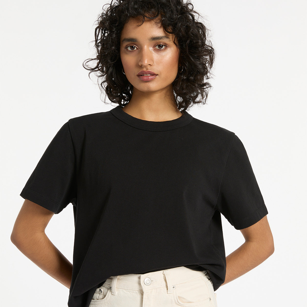 Feels Right Women's Soft Black T-Shirt - Comfortable Casual Tee for Everyday Wear, Lounge & Outfits
