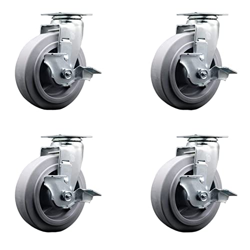 4 Swivel - Top Lock Brakes - Gray