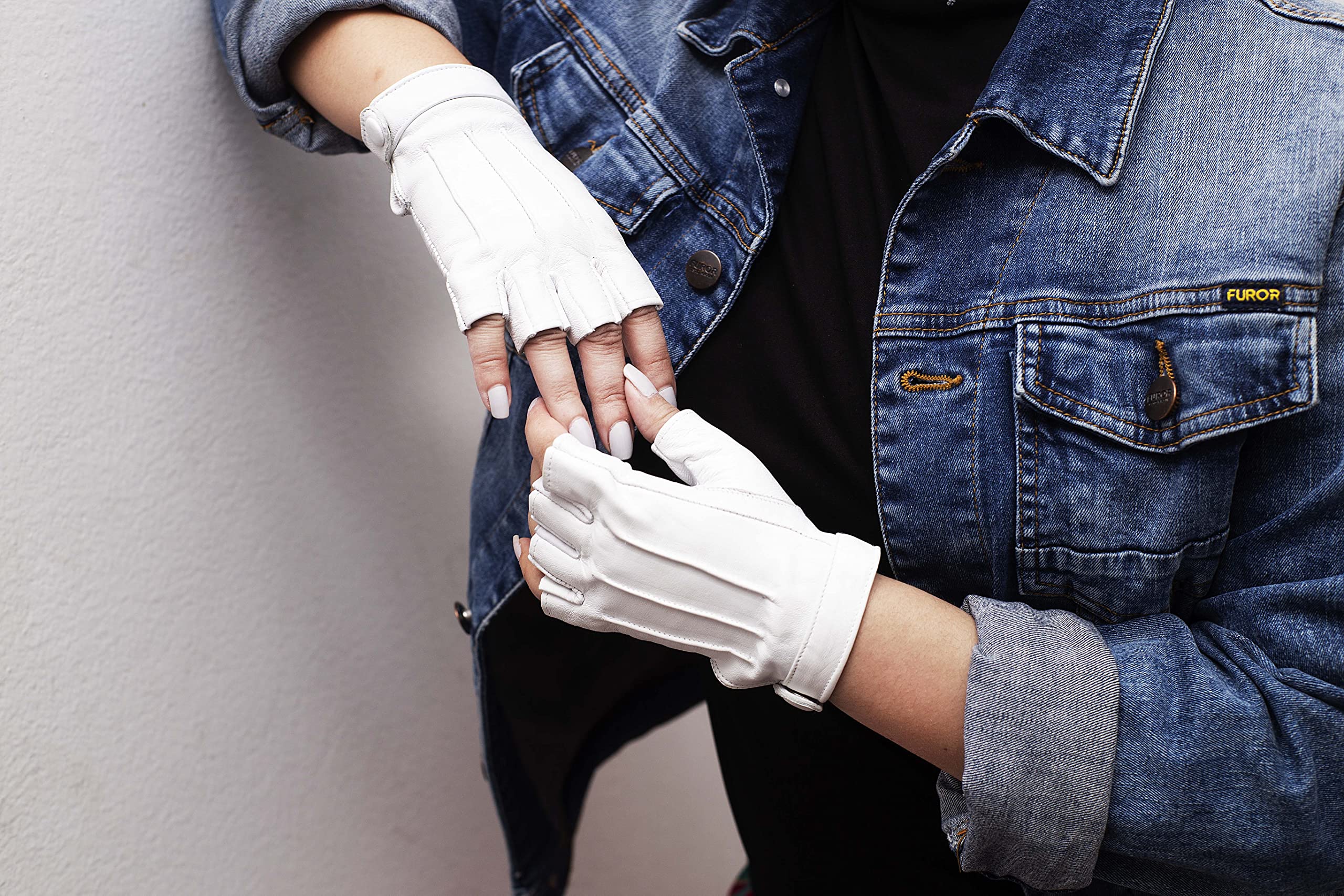 Premium Women's Sheepskin Leather Half Finger Driving Gloves - Touchscreen Compatible for Safe & Comfortable Driving, Cycling & Outdoor Activities