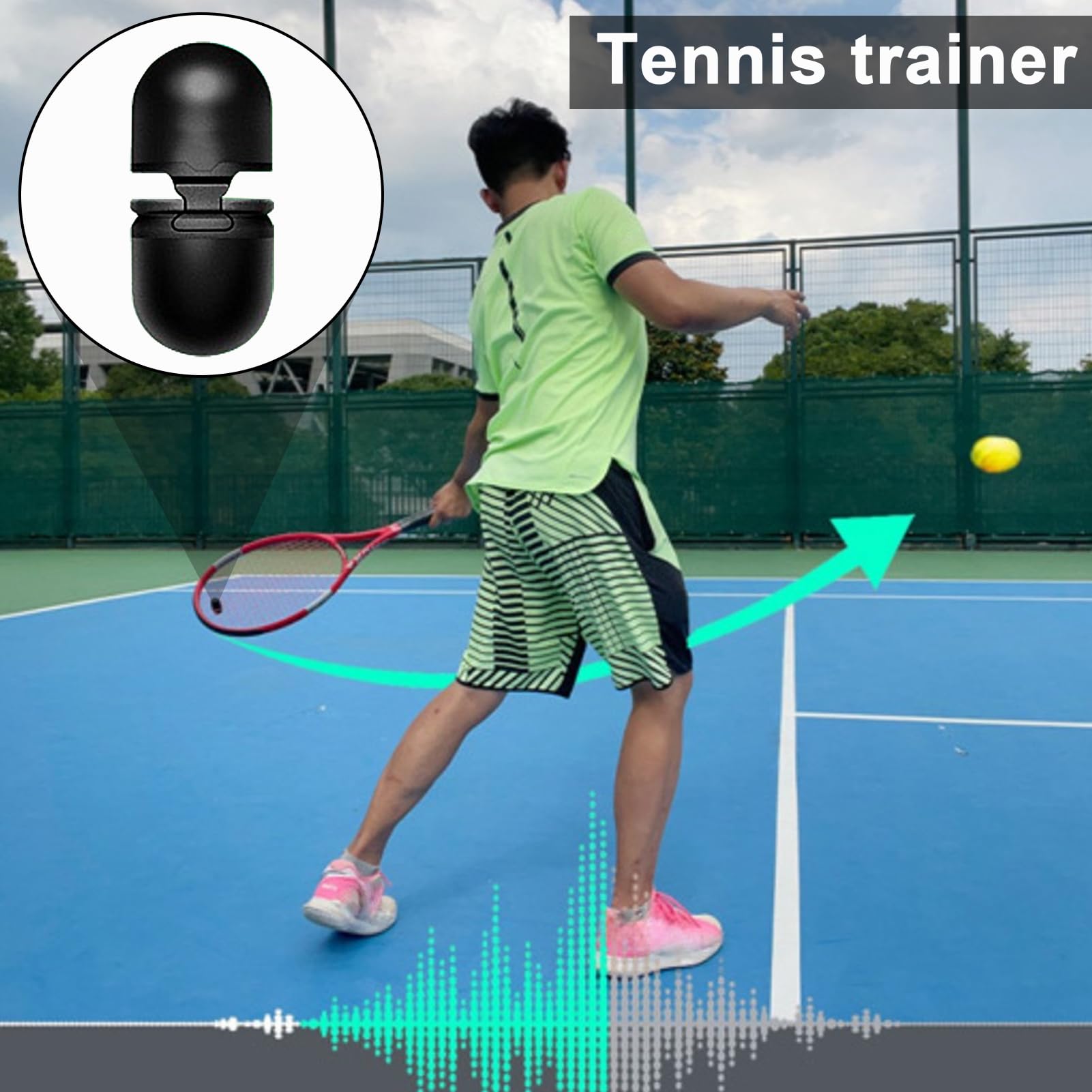 Tennis Topspin Whistle Trainer - 2Pcs Lightweight Swing Aid for Beginners | Spin Control Practice