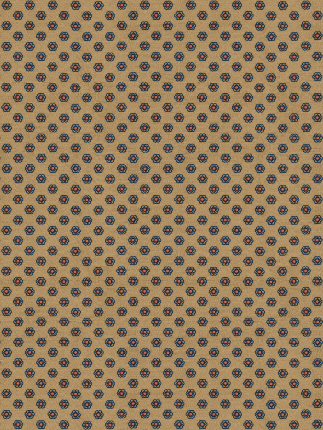 Chris Benz Ditsy Floral Wallpaper - Blue, Red & Brown Design for Bedroom, Living Room & Home Decor