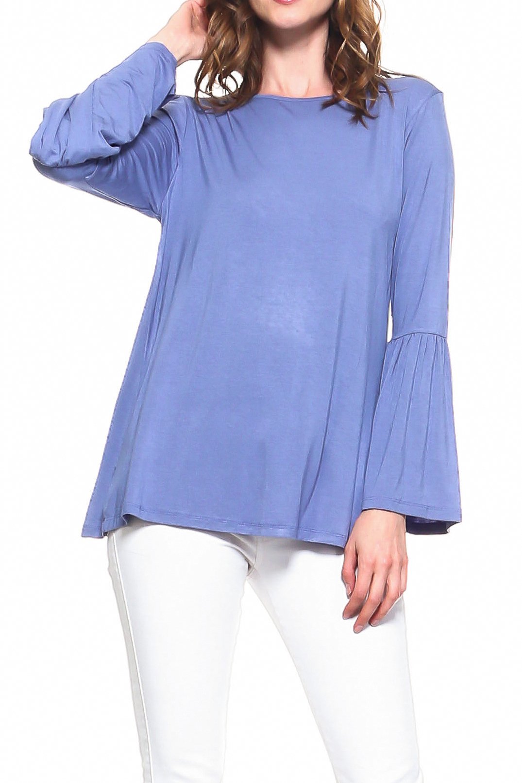 Women's Bell Sleeve Knit Top - Soft Casual Long Sleeve Blouse for Fall & Winter | Perfect for Office, Date Night & Holiday Outfits