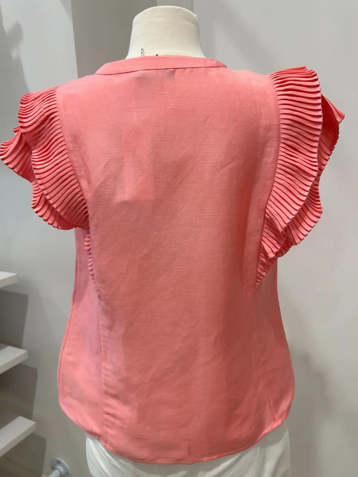 Flutter Sleeve Pintuck Blouse for Women - Elegant Ruffle Detail Tops for Casual & Office Wear | Summer Fashion Essential