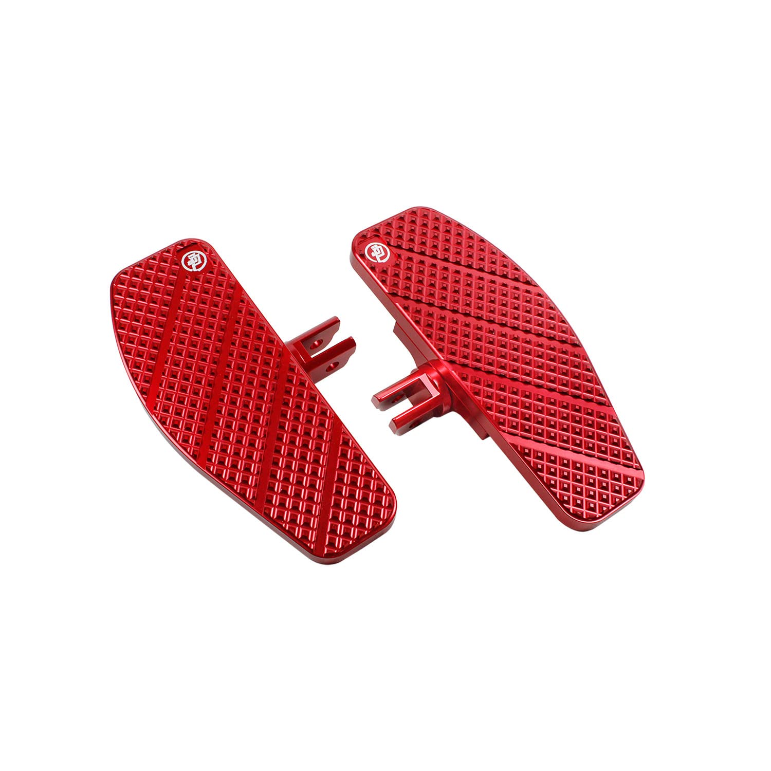 POWERJAMES 8 Inch Mini Foot Pedal Floorboard for Harley Davidson 2018+ FX Street Bob, Breakout, Low Rider Softail Standard - Red - Motorcycle Foot Rest for Comfortable Riding & Custom Bike Accessories
