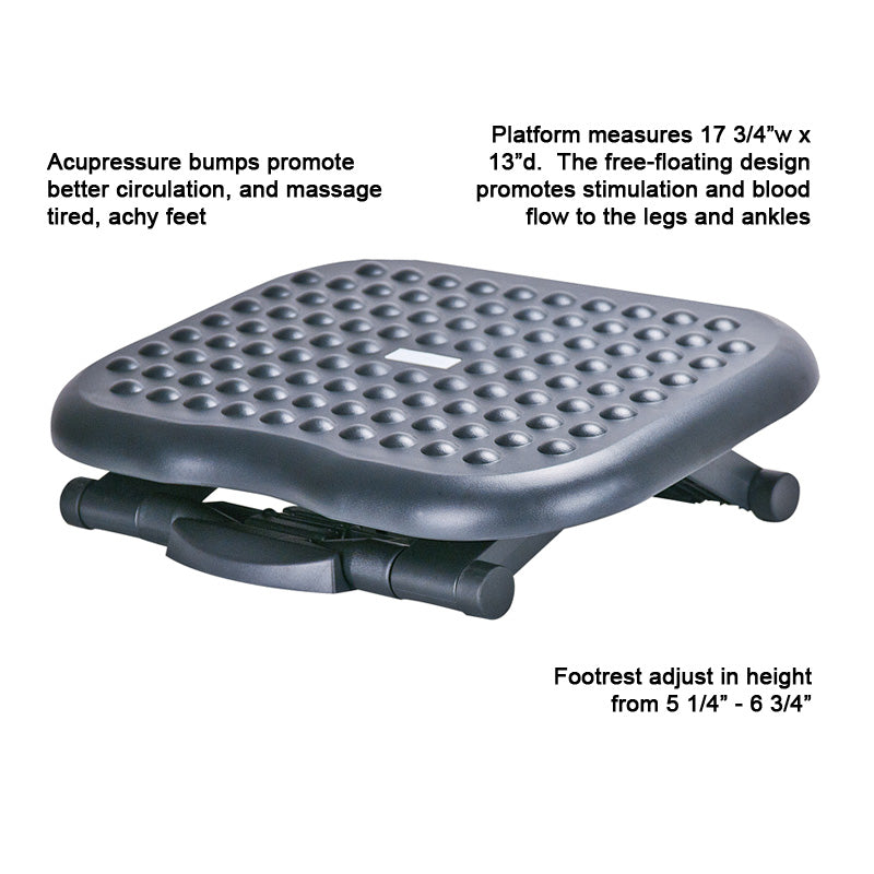 Ergonomic Massaging Footrest for Office & Home - Adjustable Height, Comfortable Support for Feet & Legs - Perfect for Work, Relaxation & Pain Relief