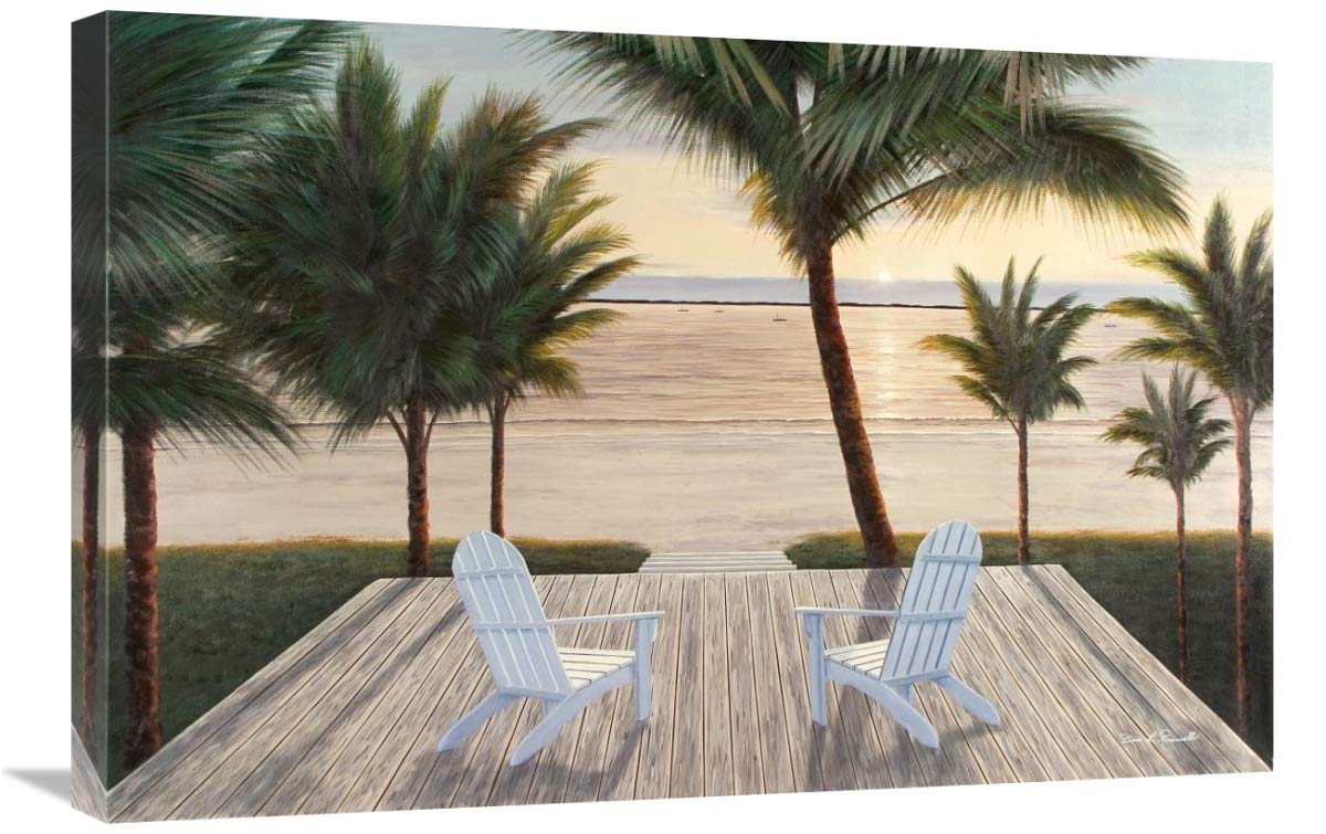 20 x 30 Inch Palm Beach Retreat Tropical Landscape Art Print by Diane Romanello - Perfect for Beach House Decor, Coastal Living Room Wall Art, Vacation Home & Office Wall Decor