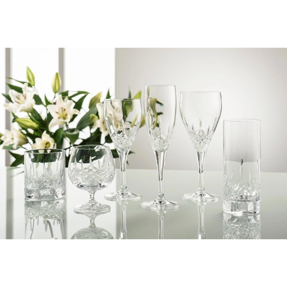 Galway Crystal Longford Red Wine Glasses Set - Elegant Stemware for Fine Dining, Wine Tasting & Home Entertaining - 4-Piece Premium Crystal Glassware Collection