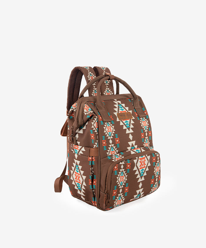 Wrangler Aztec Southwestern Print Diaper Bag - Stylish Baby Essentials Organizer for Travel, Outings & Daily Use