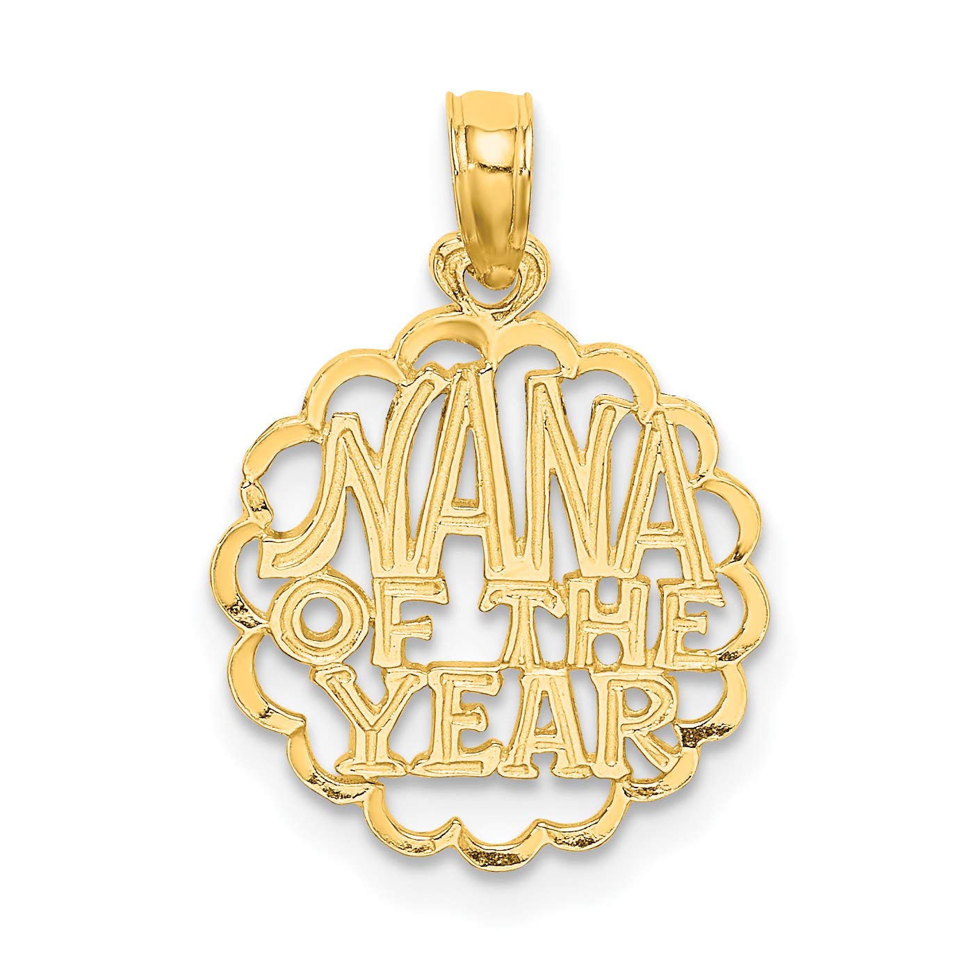 14K Yellow Gold Nana of the Year Pendant Necklace - Elegant Gift for Grandmothers Birthday, Mothers Day & Anniversary - Perfect for Special Occasions & Family Celebrations