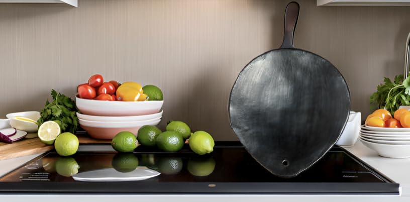 Authentic Chamba 11-Inch Black Clay Comal for Tortillas - Handmade Unglazed Stovetop Grill Pan | Durable Traditional Griddle for Perfect Tortillas, Quesadillas & Flatbreads | Ideal for Gas, Electric & Induction Cooktops