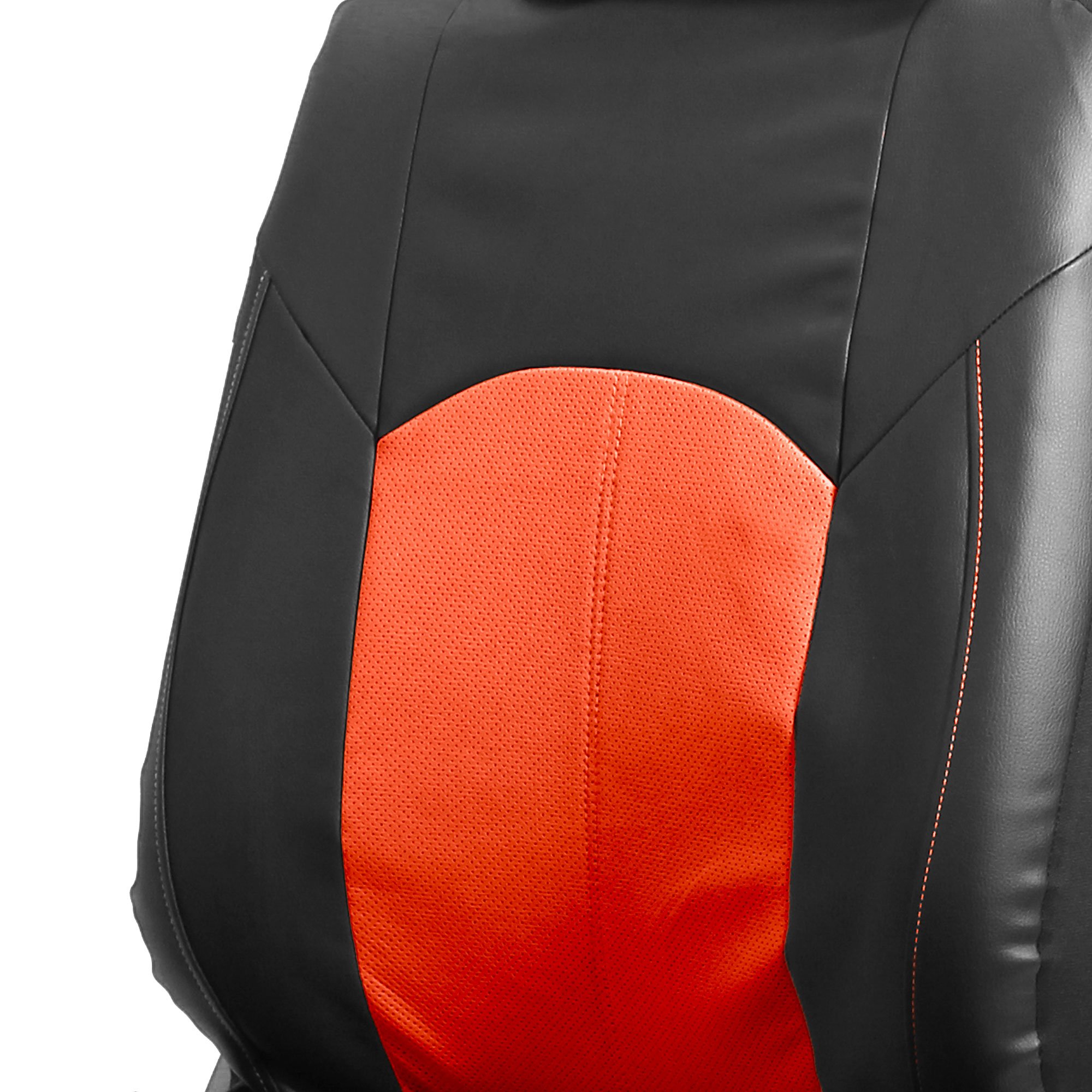 Premium FH Group Faux Leather Car Seat Covers - Universal Fit for Cars, Trucks & SUVs | Airbag Compatible, Front Seats Only (Orange) | Durable Automotive Interior Accessories for Comfort & Style | Perfect for Daily Commute, Road Trips & Vehicle Protection