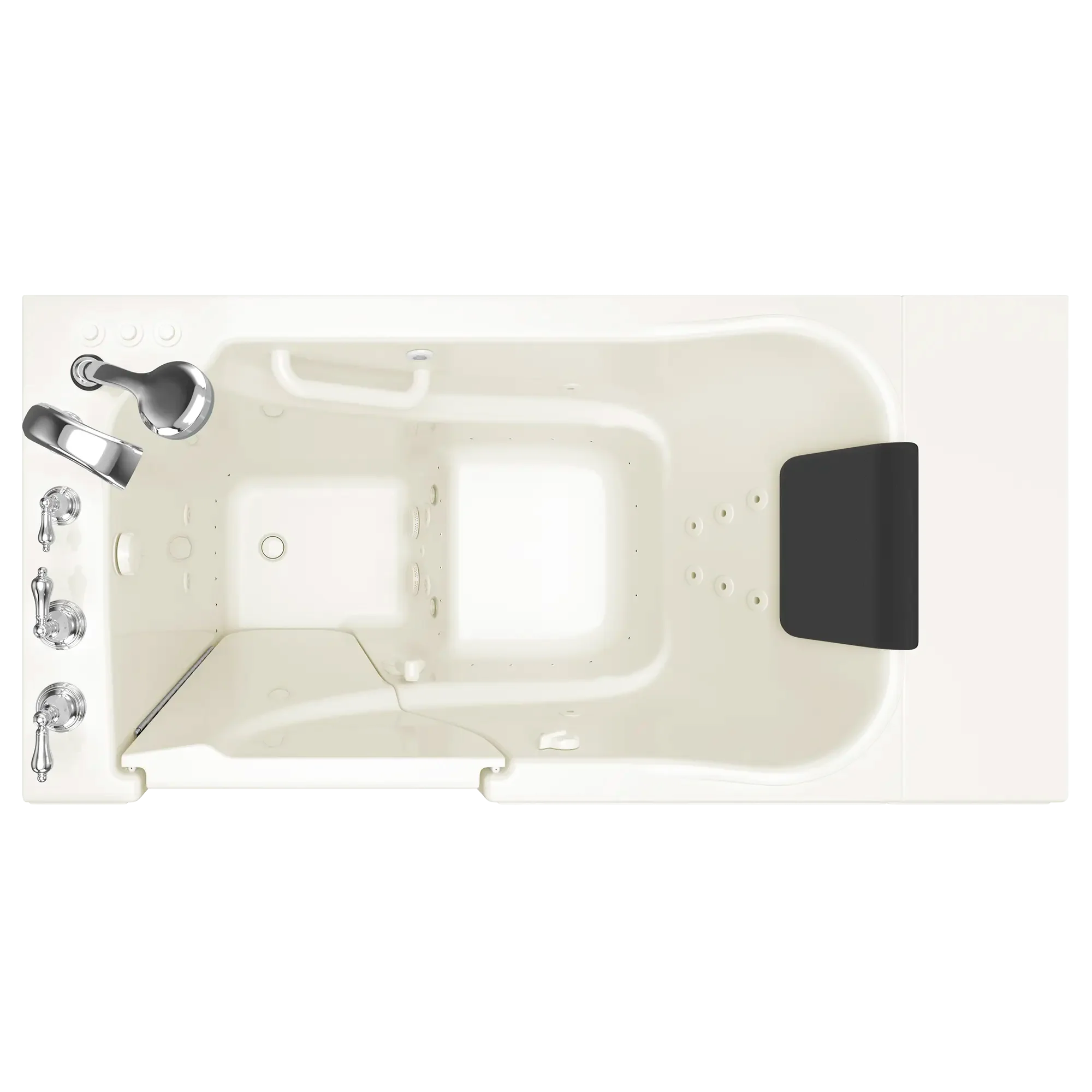 Premium 30 x 52 Inch Gelcoat Walk-in Bathtub with Air Spa & Whirlpool System - Left Hand Drain & Faucet - Ideal for Elderly & Mobility Impaired - Perfect for Relaxation & Hydrotherapy at Home