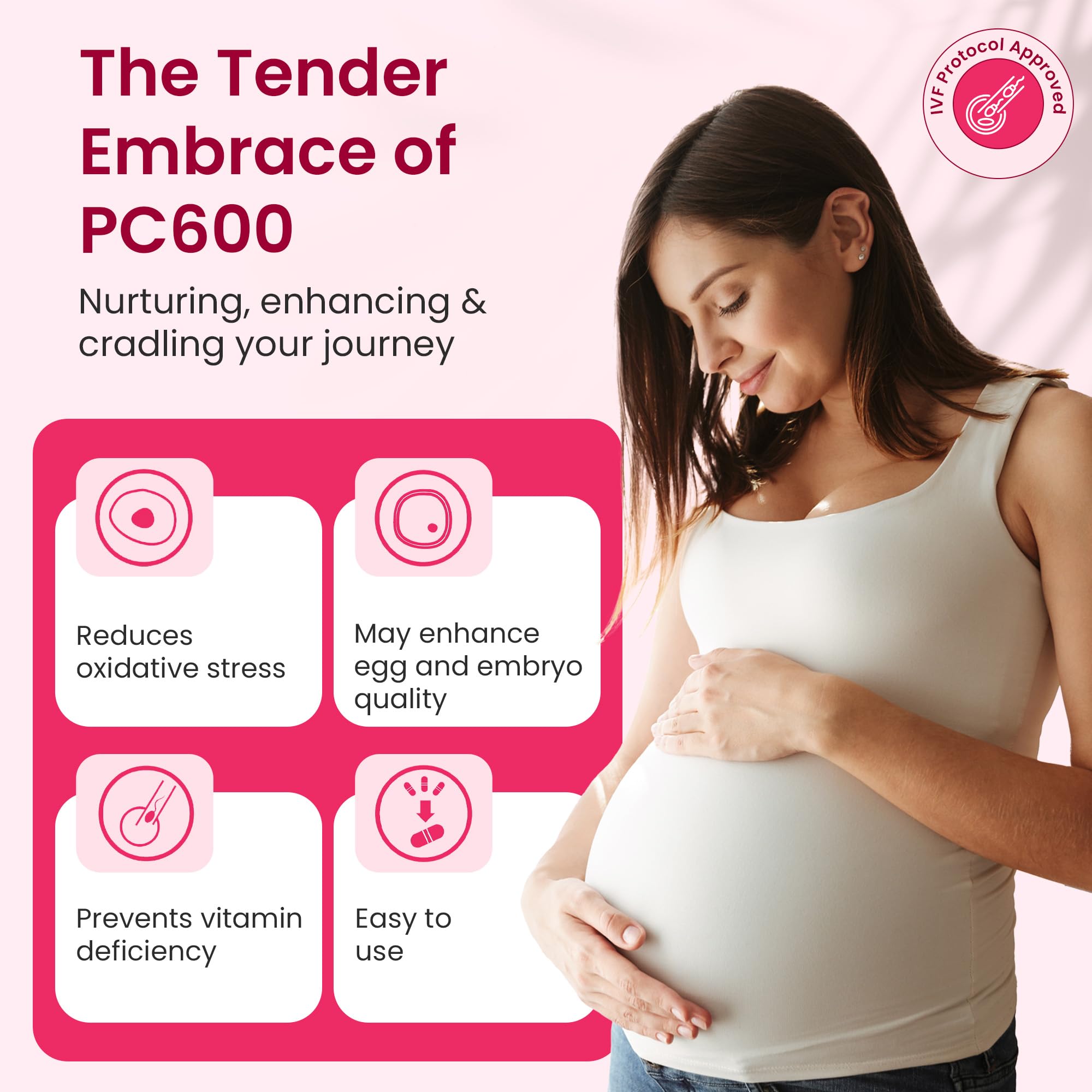 Fertile One PC 600 - Advanced Preconception Supplement with 600mg CoQ10 for Women's Reproductive Health | Supports IVF & Fertility Enhancement | 180 Vegetarian Capsules | Perfect for Pre-Pregnancy Planning & Fertility Support