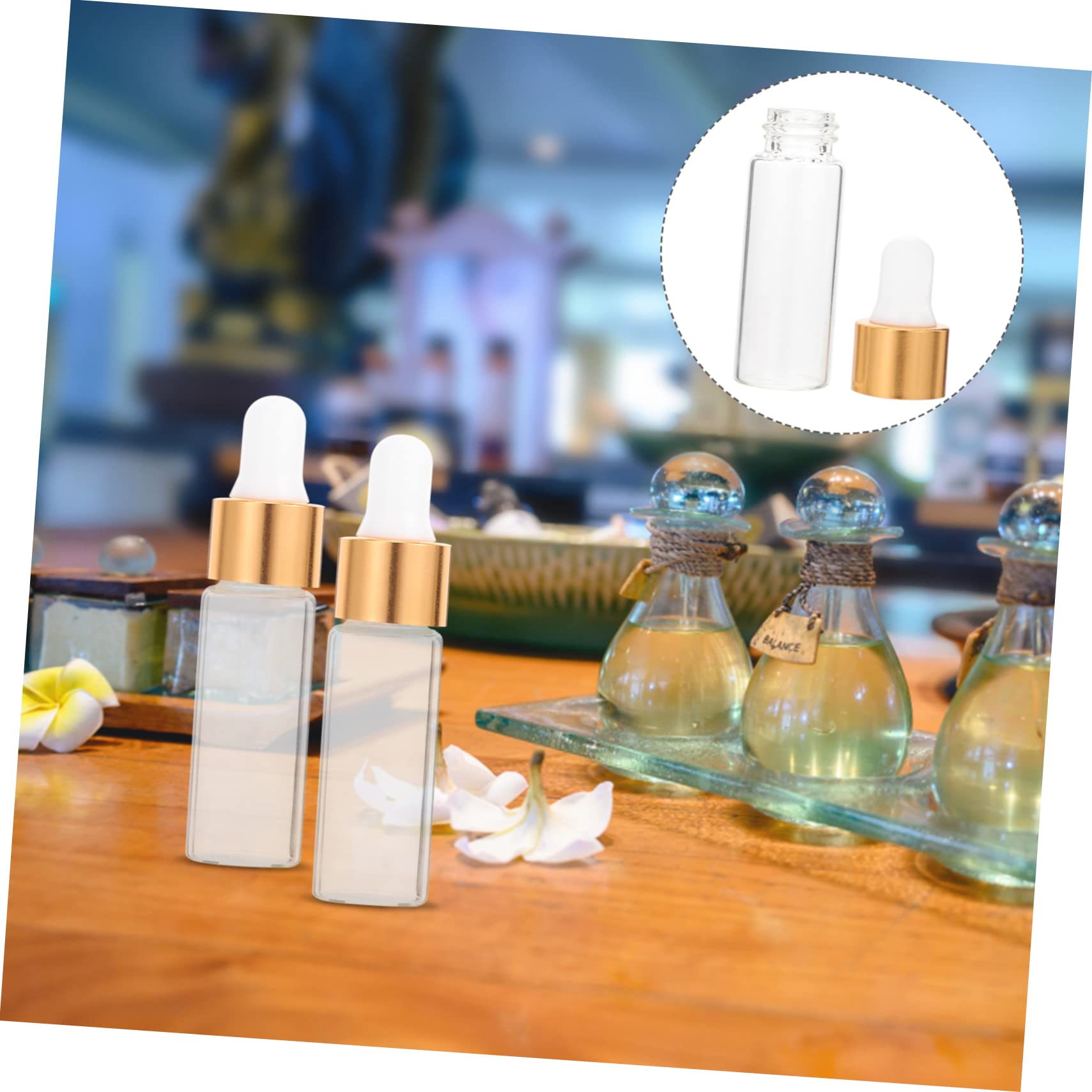 50Pcs 5ml Glass Dropper Bottles - Travel Size Essential Oil Sample Vials, Lip Gloss Tubes & Eye Drop Dispensers - Perfect for DIY Skincare, Hair Oil Samples & Travel Toiletries