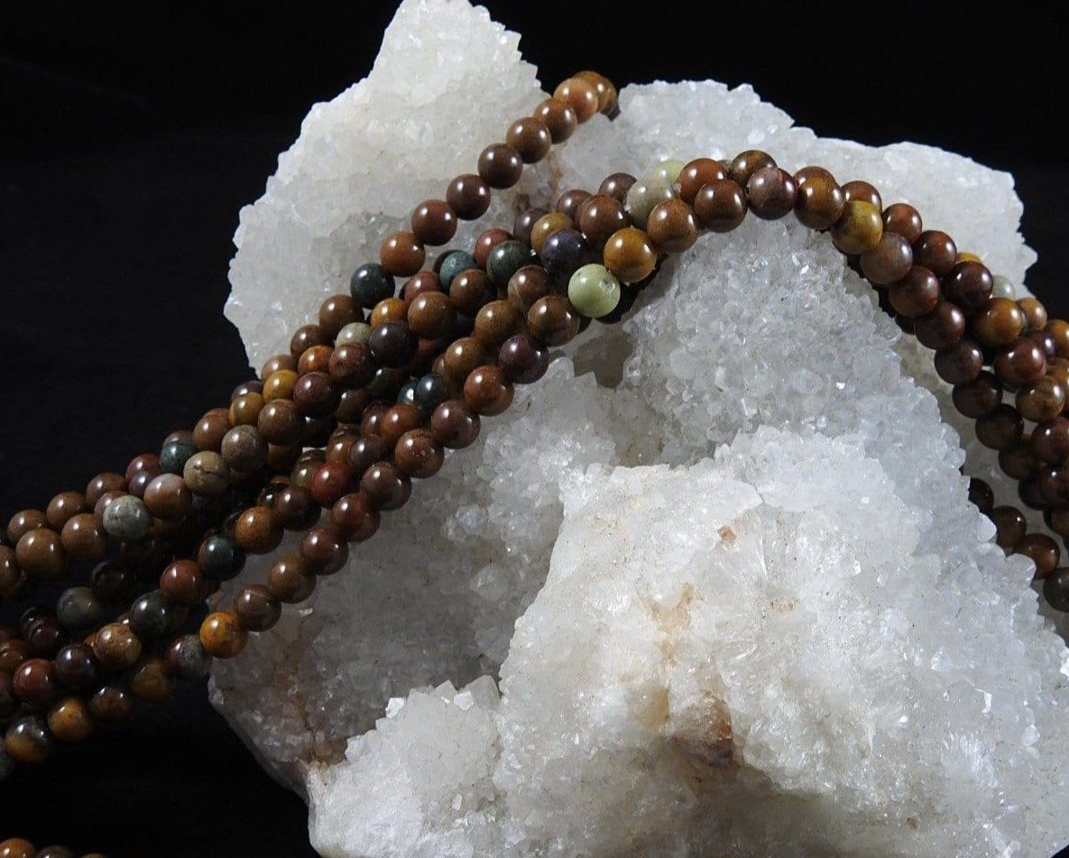 Natural Brown Jasper Bead Strand - 15