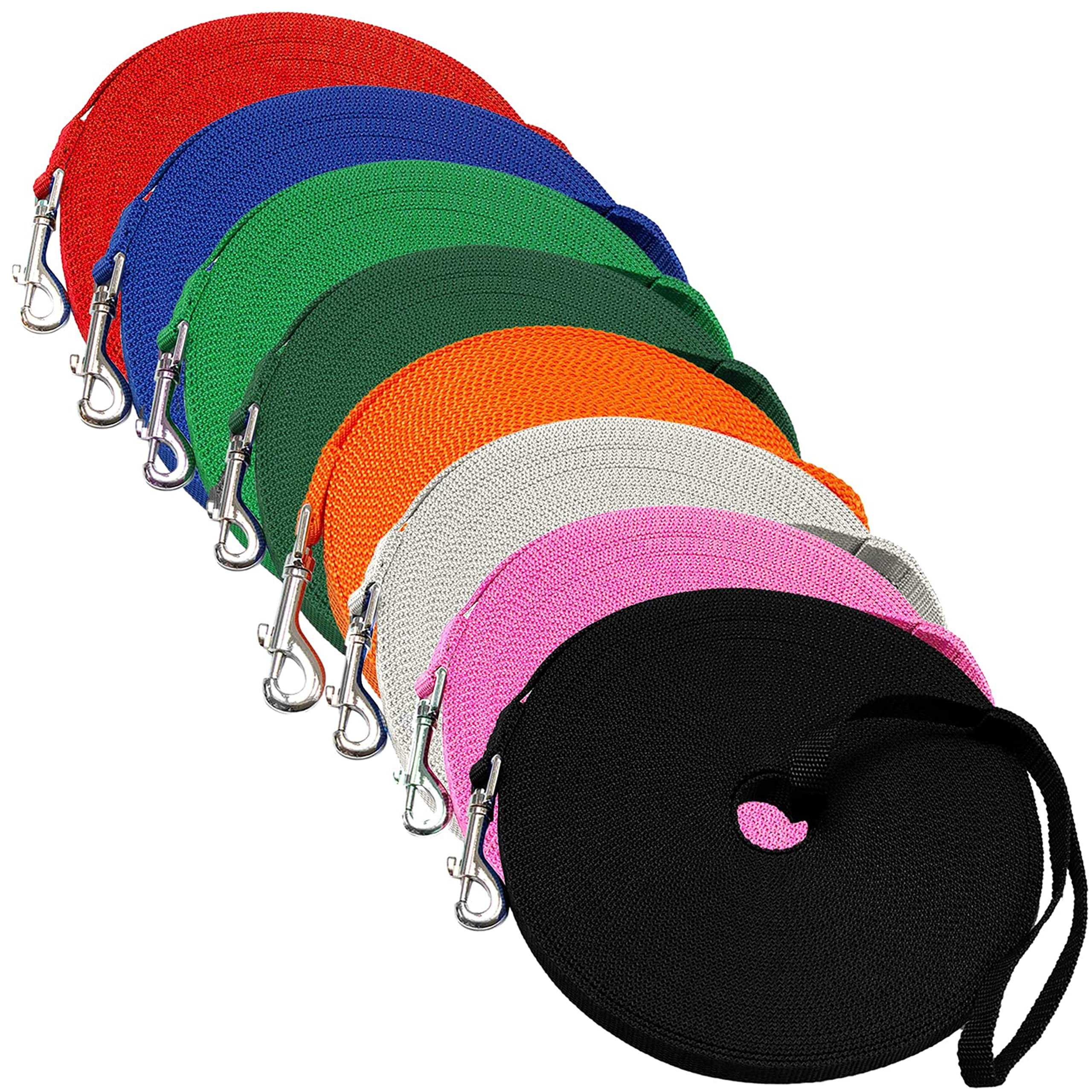 Downtown Pet Supply 75ft Long Dog Leash - Durable Nylon Training Leash for Recall & Obedience - Black Retractable Dog Leash for Outdoor Walks, Hiking & Park Training