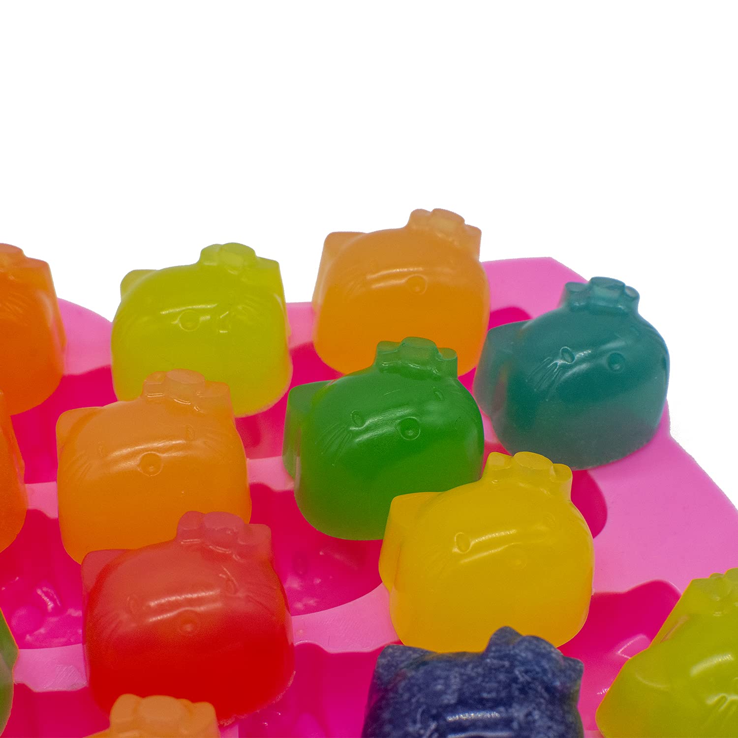 16-Cavity Silicone Hello Kitty Molds for Candy, Chocolate, Cake, Gummy, Ice & DIY Crafts - Perfect for Baking, Party Favors & Homemade Treats (2-Piece Set)