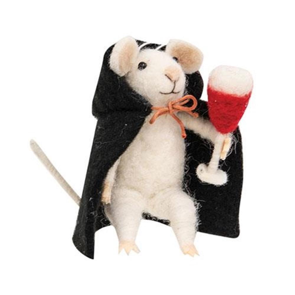 Handmade Felt Halloween Vampire Mouse Ornament - Cute Bat Decor for Halloween Party, Christmas Tree, Home & Office Decoration