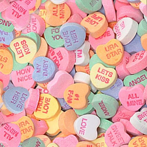 Three Rooker Valentine's Day Tie - Candy Heart Print Men's Necktie for Office, Wedding & Romantic Date Outfits