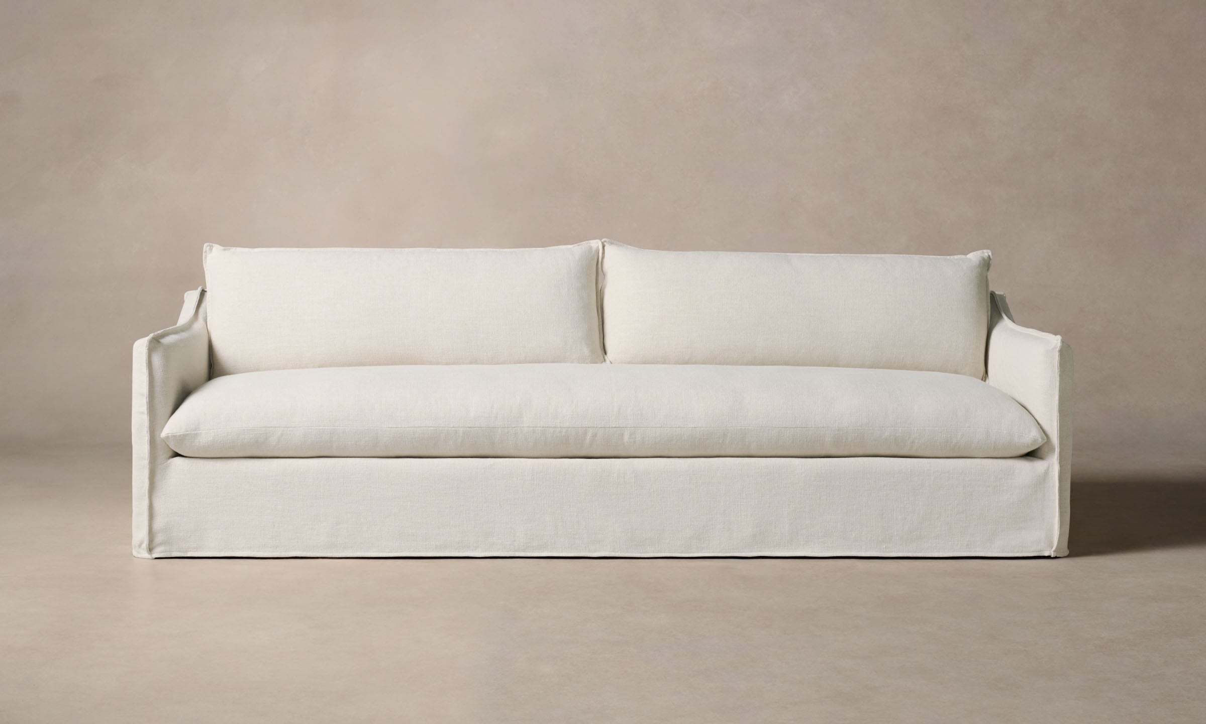 Premium Dune Sofa - Heritage Belgian Linen in Egret White | Modern Living Room Furniture for Cozy Home Decor & Relaxation