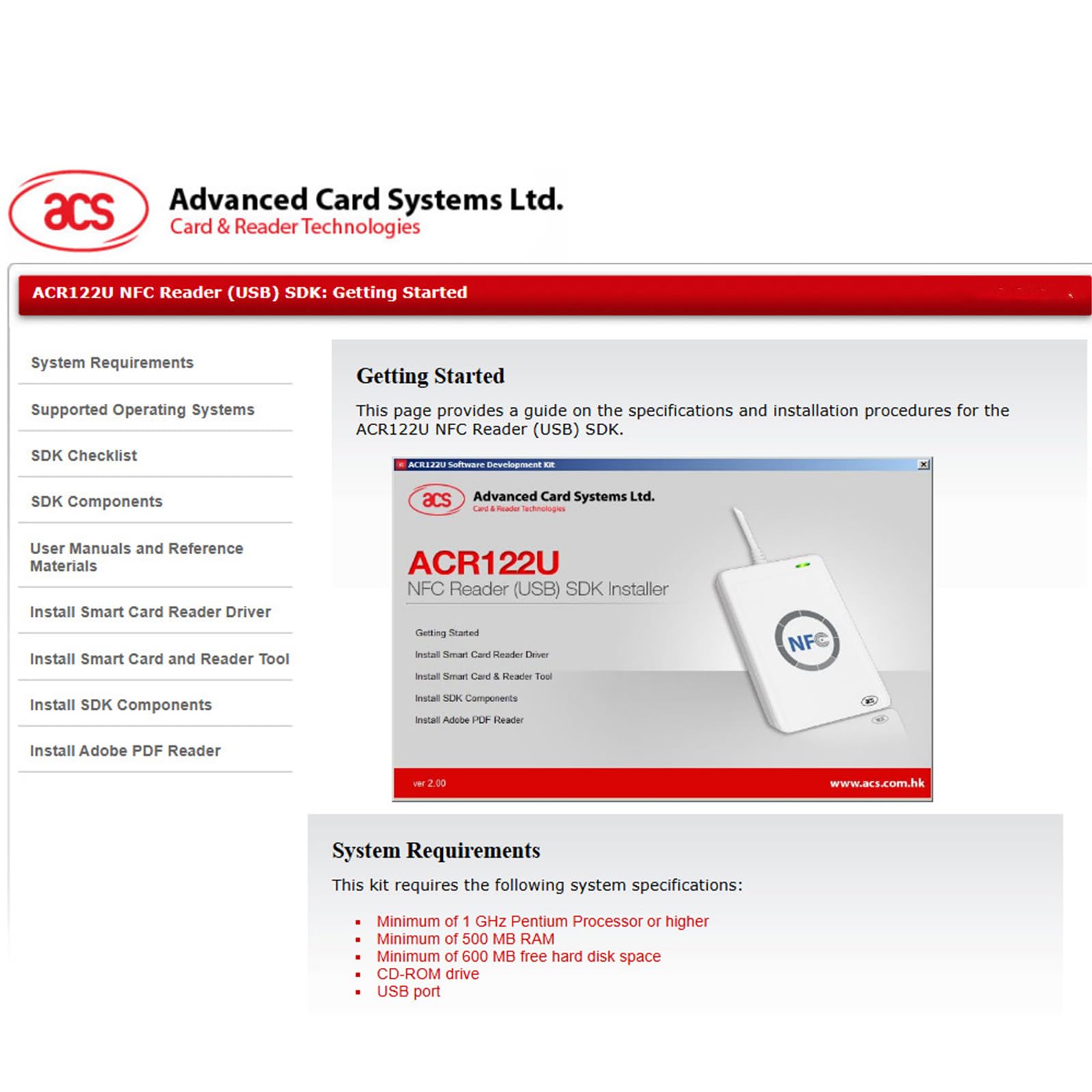 ACR122U NFC Contactless Smart Card Reader Writer with USB, SDK, and IC Cards - Perfect for Access Control, Payment Systems, and ID Verification