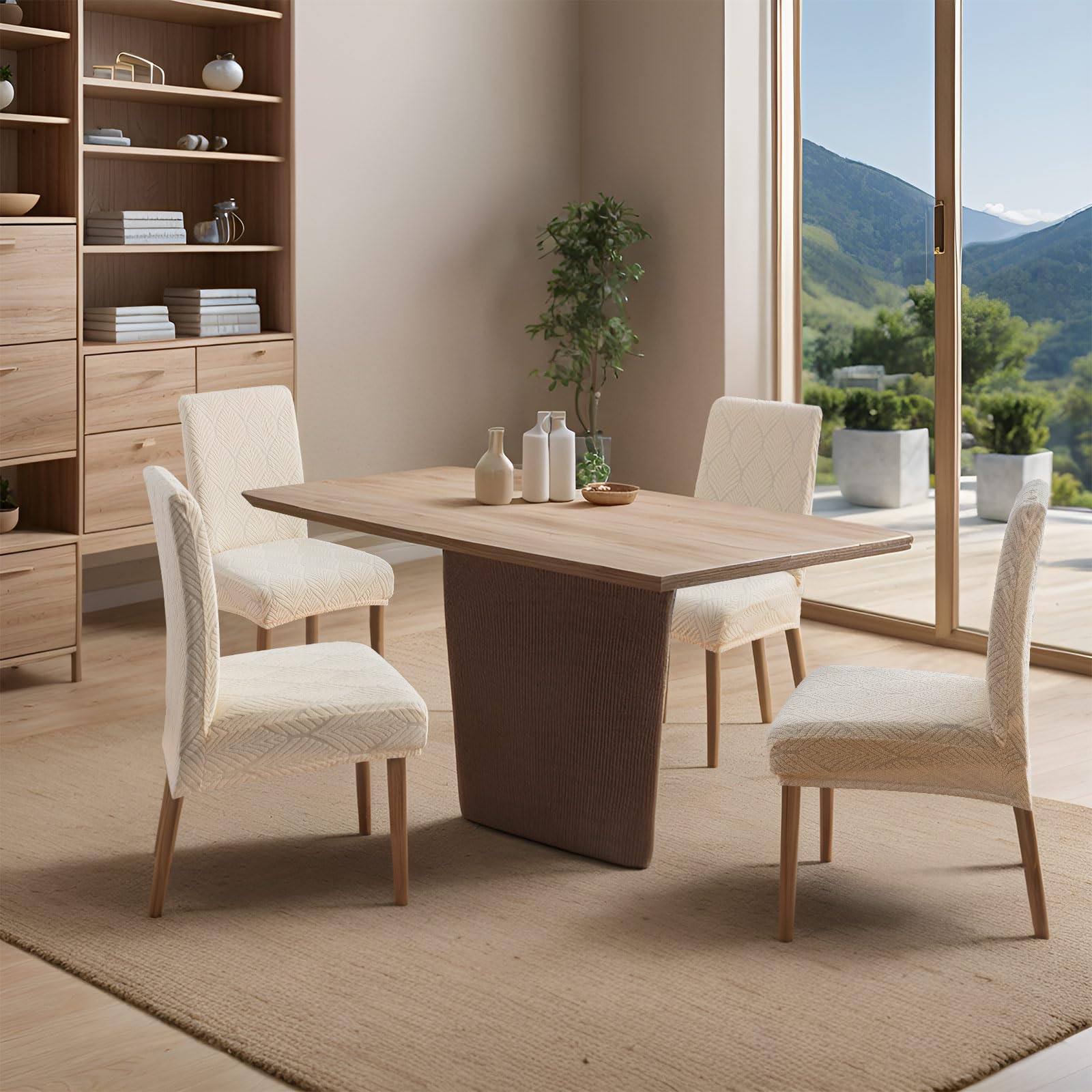 Waterproof Stretch Dining Chair Covers - Washable & Removable Slipcovers for Parsons Chairs - Perfect for Kitchen, Dining Room & Outdoor Use - Protects Against Spills & Stains