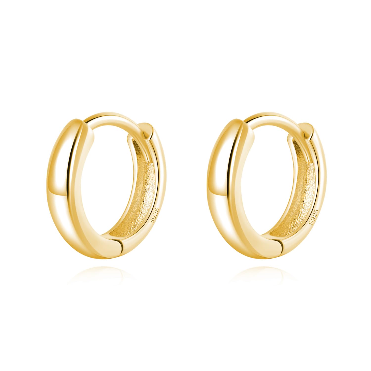 Reffeer 925 Sterling Silver Small Round Hoop Earrings for Women & Teens - Minimalist Huggie Hoops for Everyday Wear, Gifts & Special Occasions